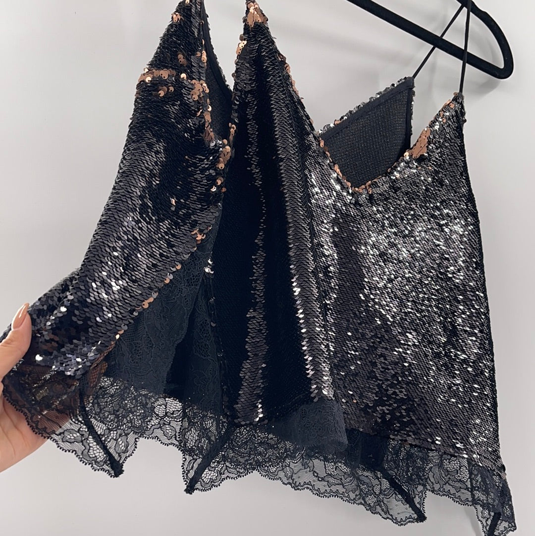 Intimately Free People Black Sequin Tank (S)