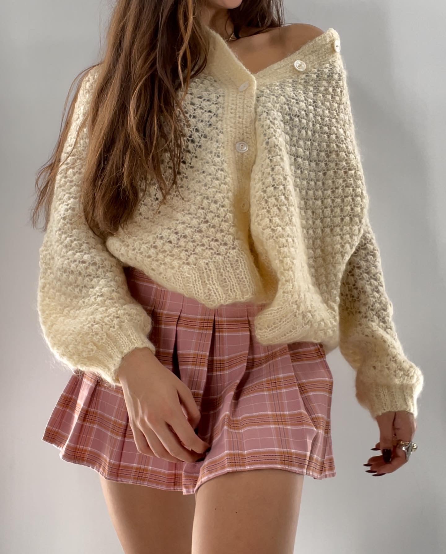 Lil Handmade Cream Granny Sweater (Medium/Large)