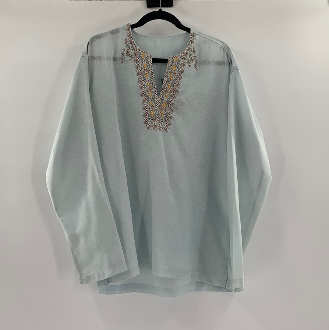 Powder Blue Linen Tunic (M)