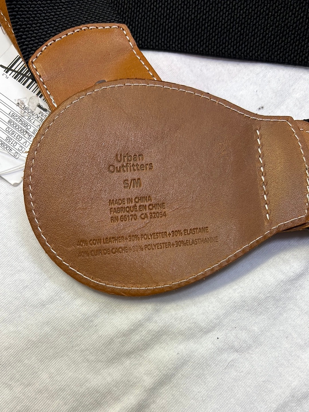 Urban Outfitters Tan Leather Elastic Belt S/M