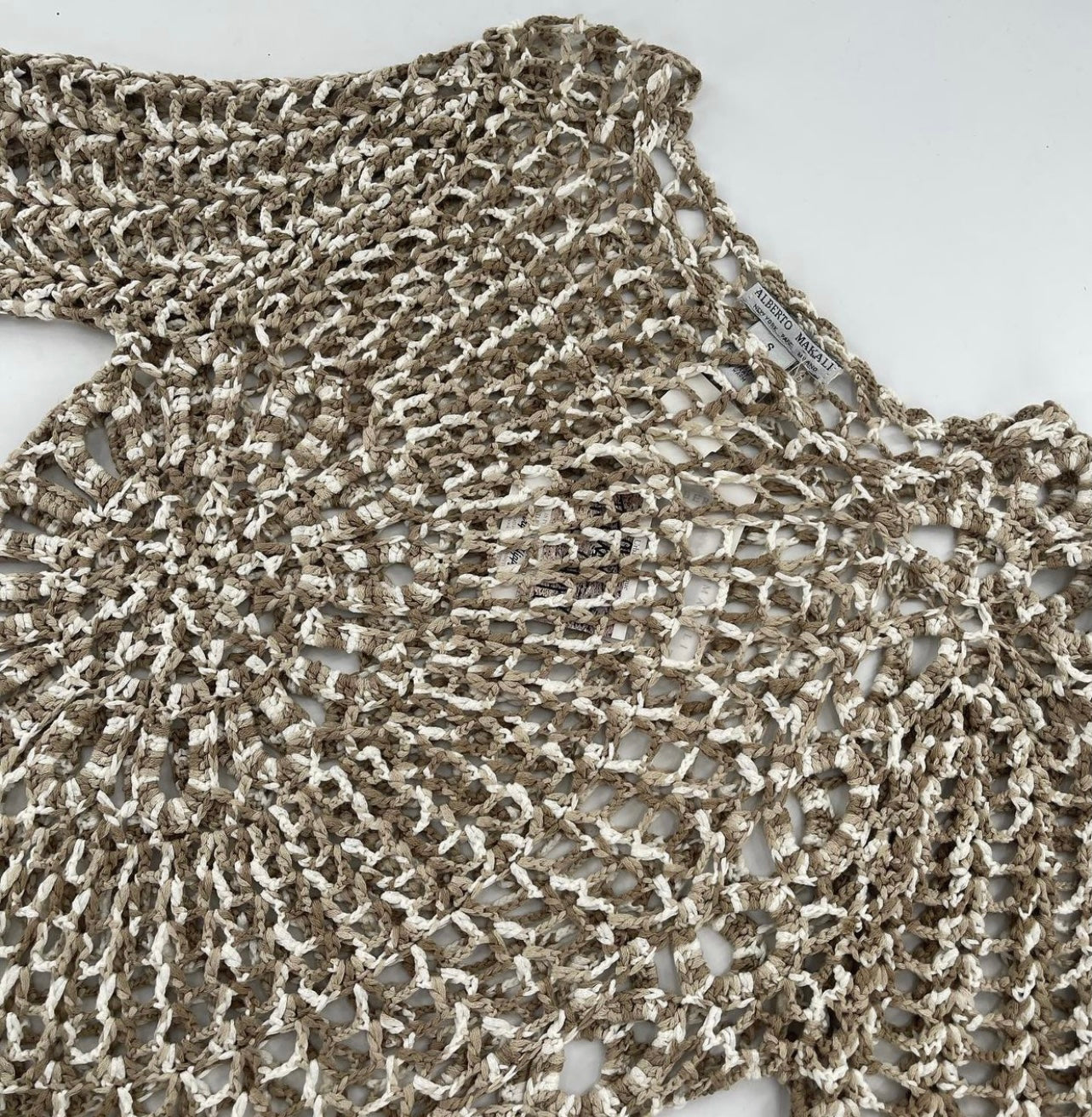 Alberto Makali Beige/Tin Crochet Top (S)