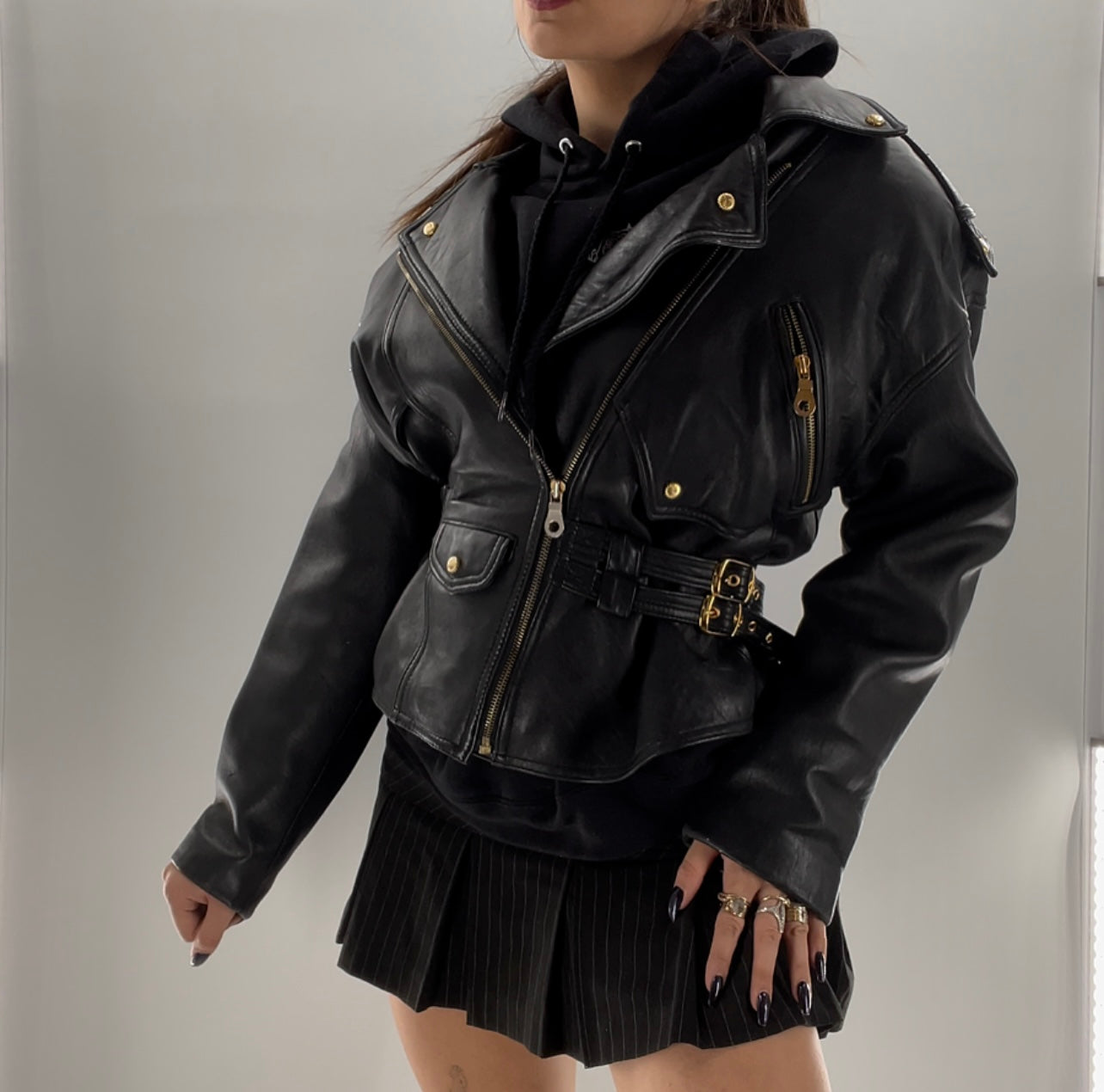 Vintage Studio Siena Leather Moto (Medium)