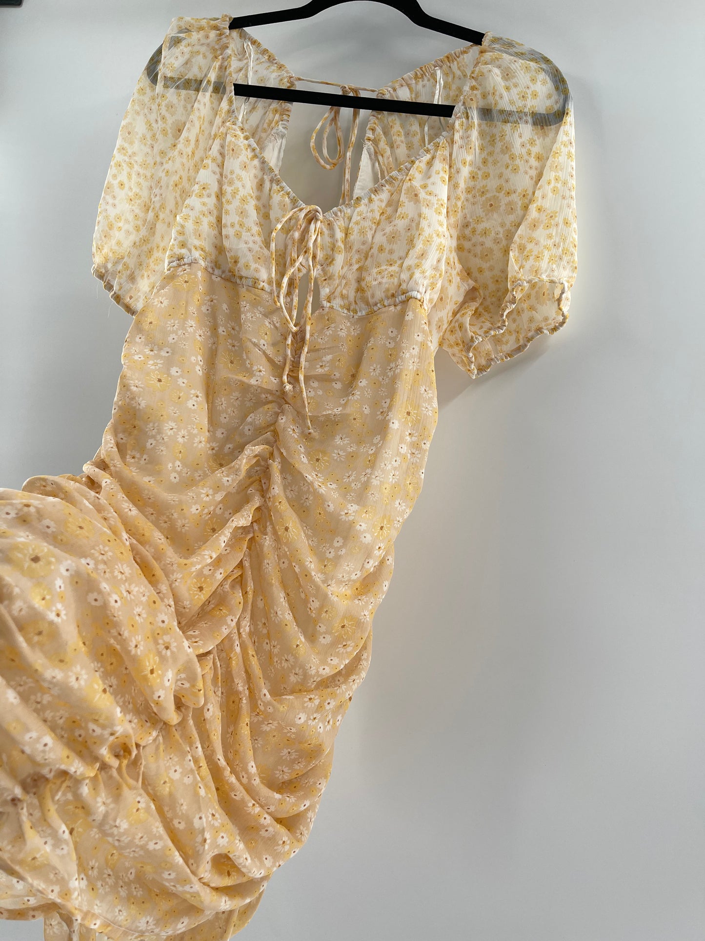 Free People Tessa Ruched Daisy Dress (Large)
