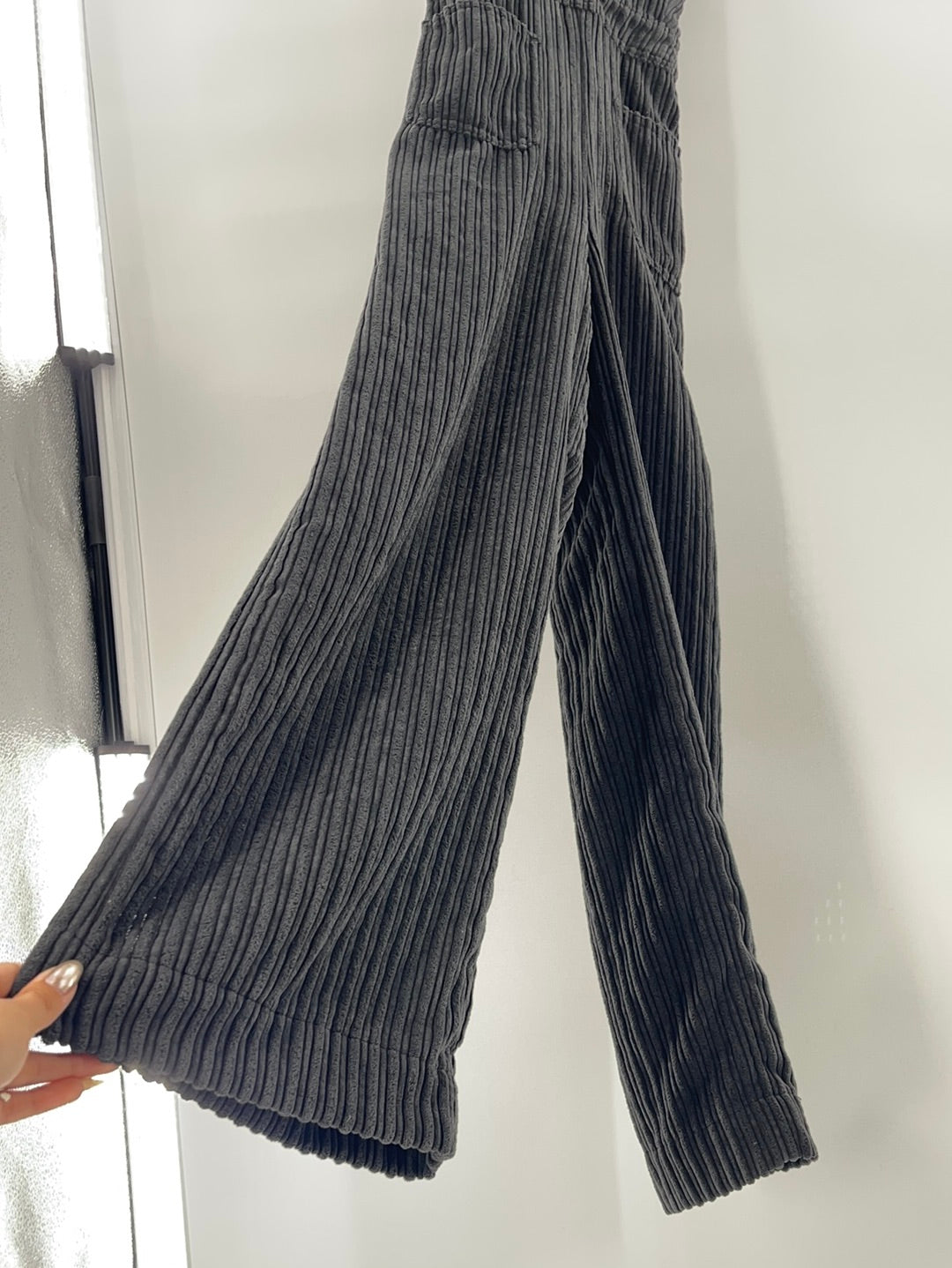 BDG Urban Outfitters Black Corduroy Backless Crossed Back Straps Jumpsuit (Size 10)