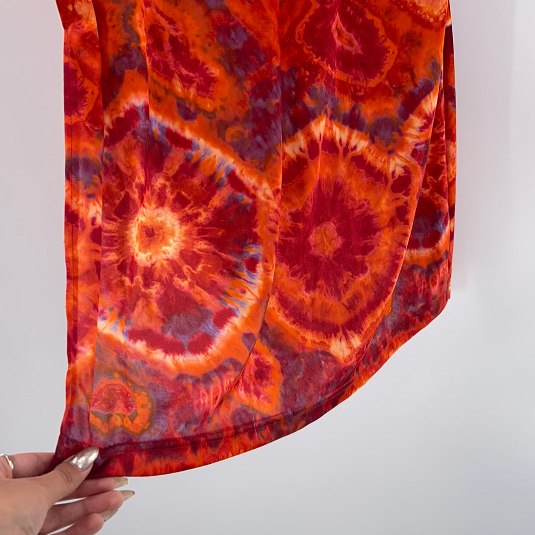 Anthony Mark Hankins Collection - *Vintage* Tie Dye 70's Red Maxi Dress (Size Medium)