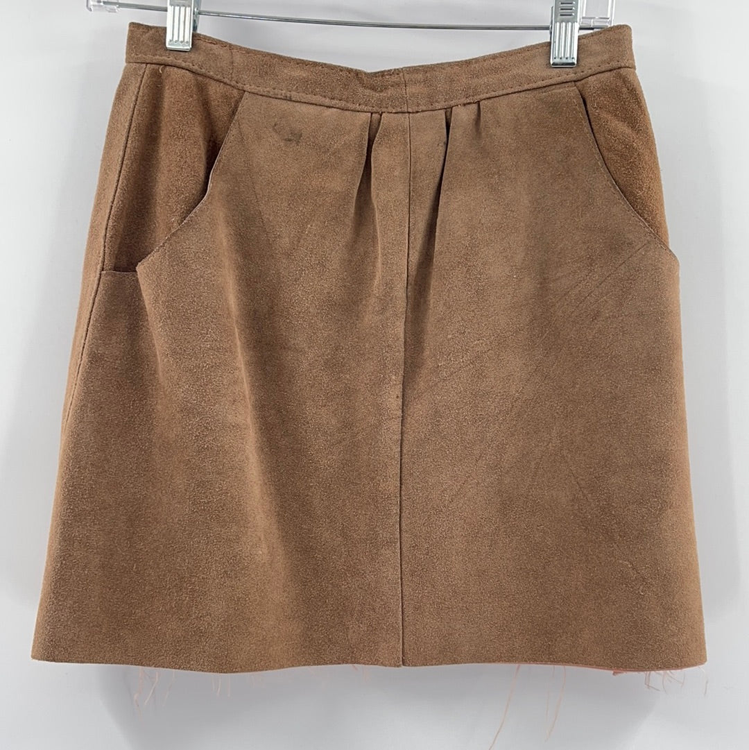 Urban Outfitters Brown Suede Mini Skirt (S)
