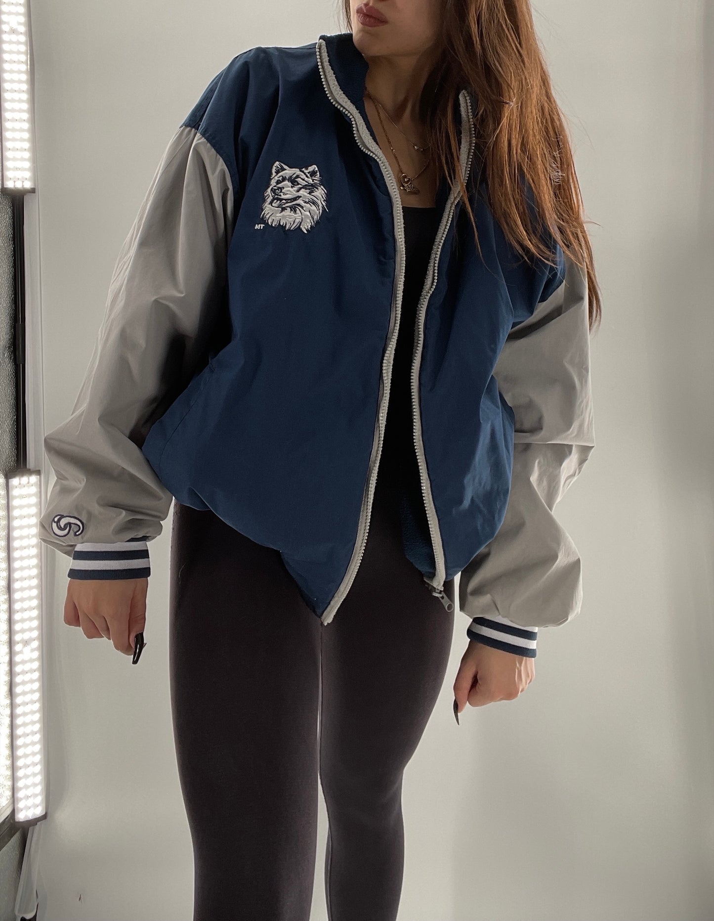 Vintage UCONN Huskies Reversible Windbreaker (Size Unlisted)