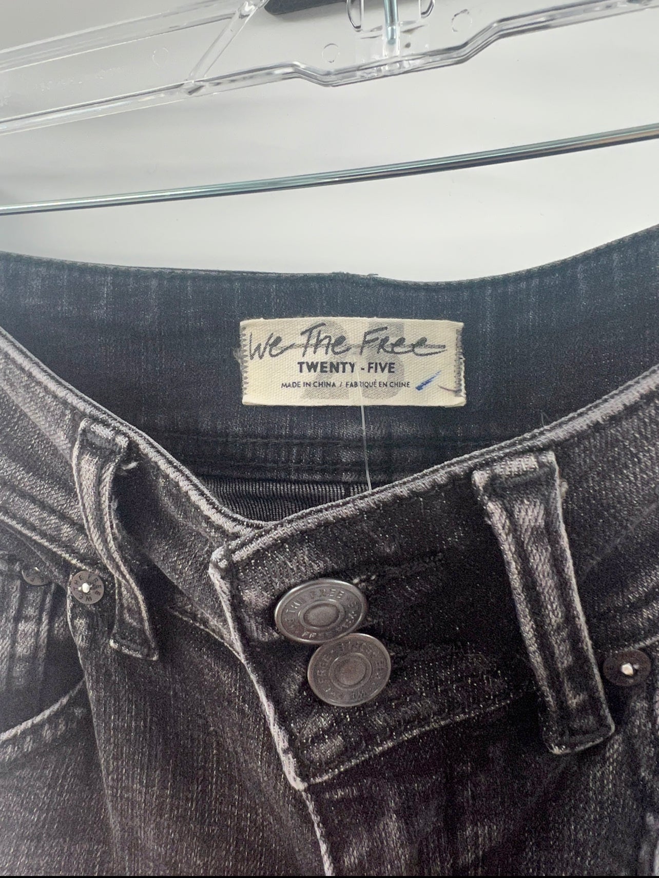 Free People Black Button Up Jeans (Size 25)