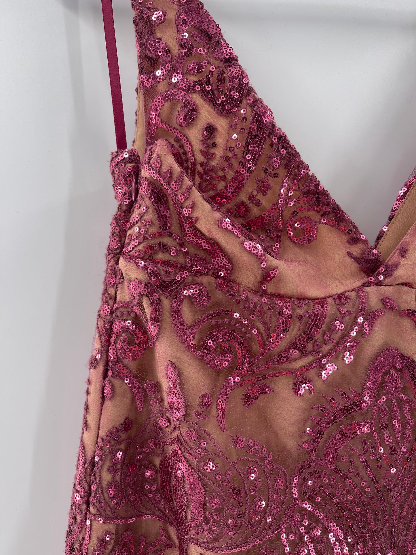 Free People Fuschia Sequin Lace Mini Dress (Sz2)