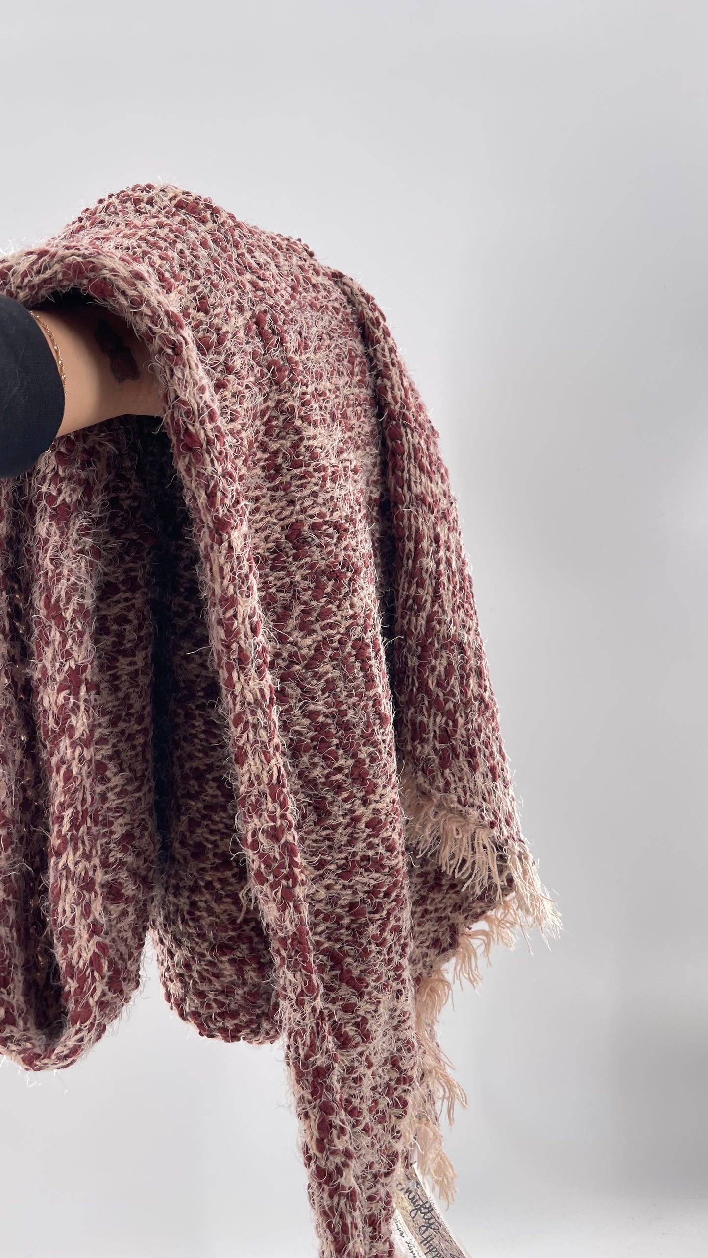 Free People Brick/Blush Knit Scarf