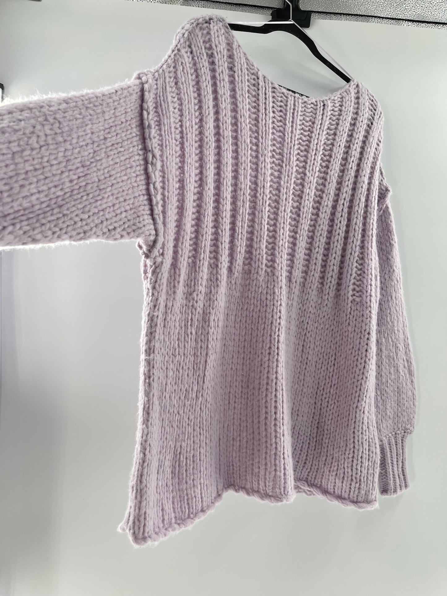 Free People Chunky Knit Lilac/Lavender Sweater (Medium)