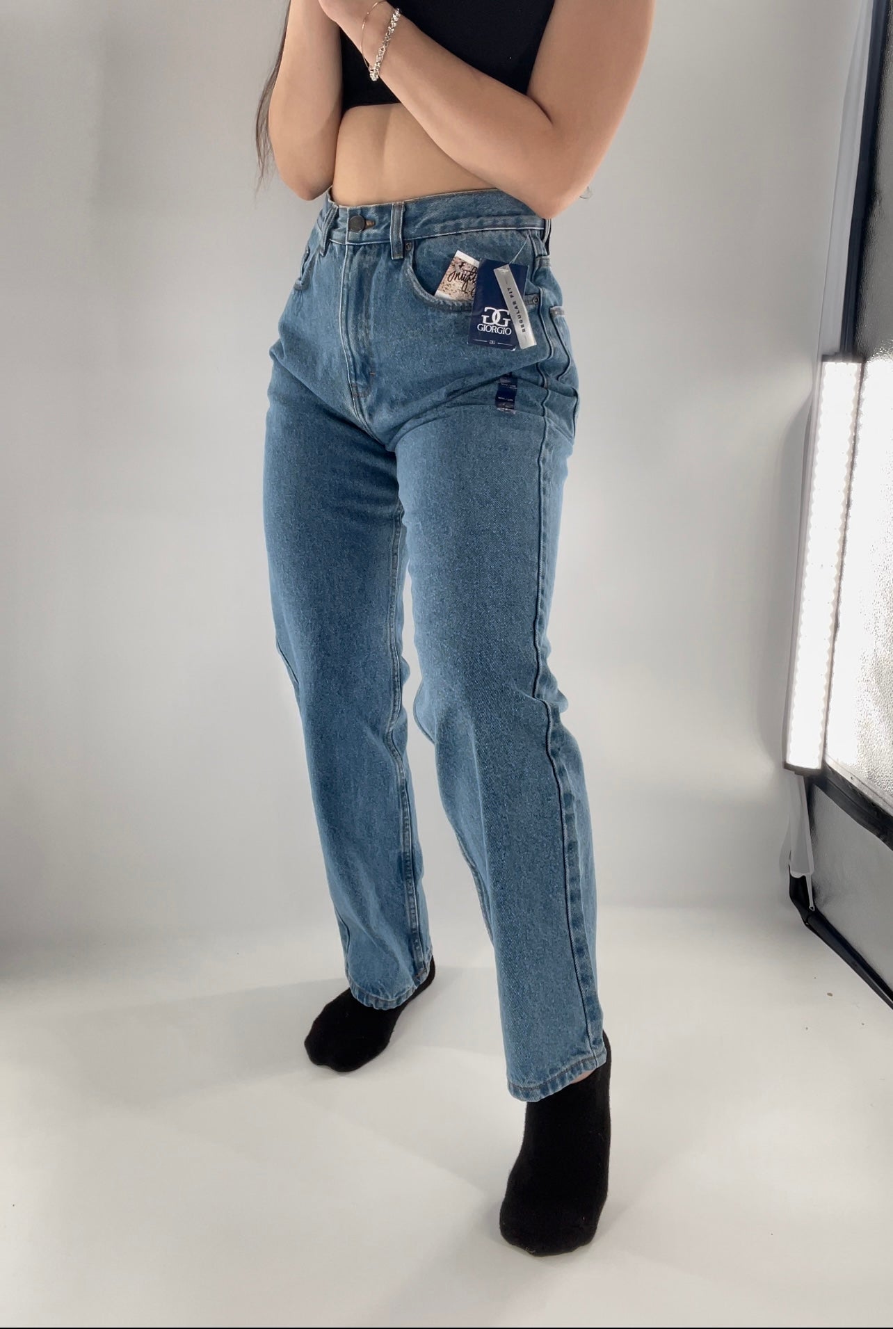 Deadstock Vintage Giorgio Light Wash Denim Straight Leg Jeans Size 30/30