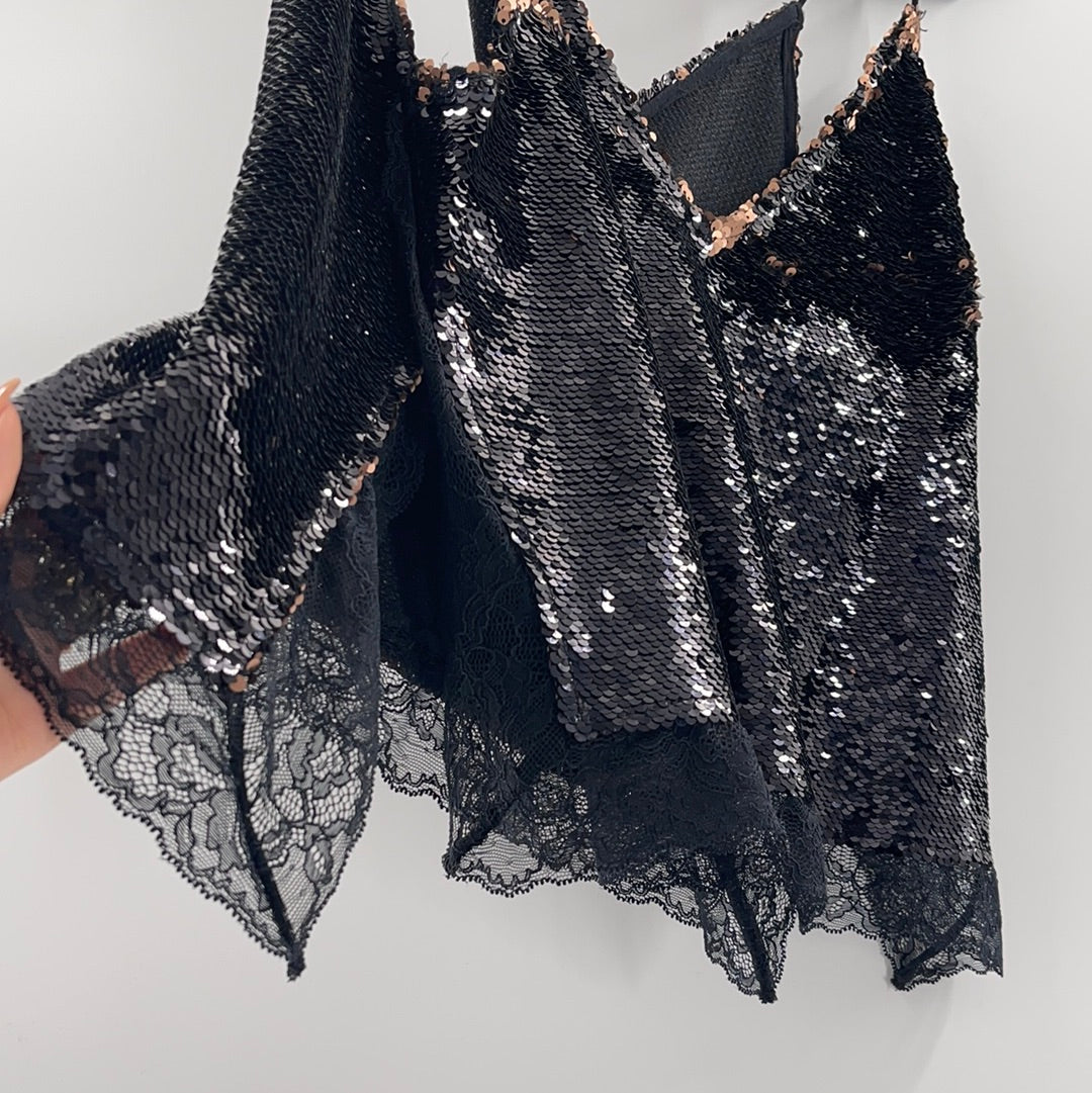 Intimately Free People Black Sequin Tank (S)