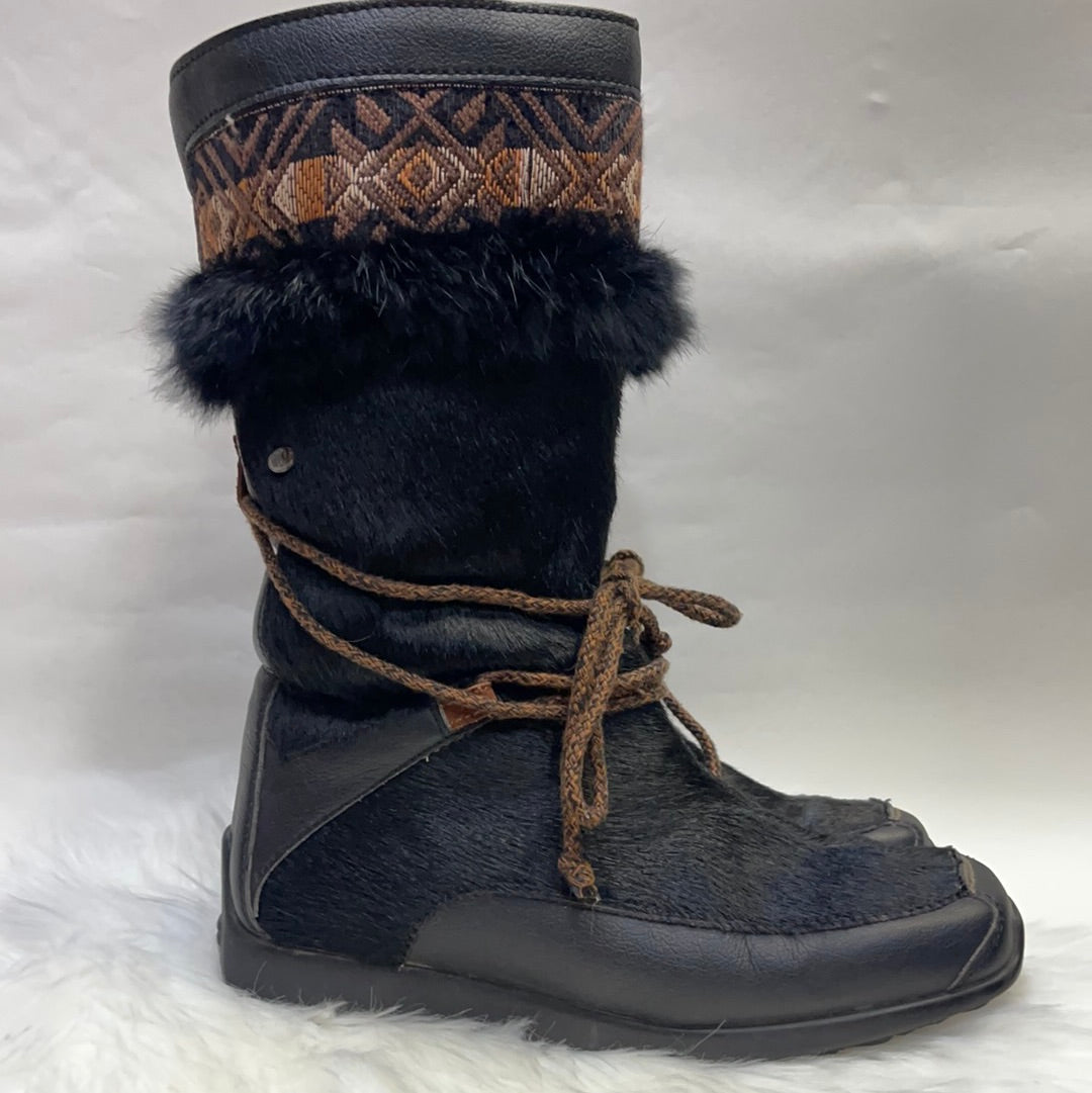 Black Tecnica Fur Boots