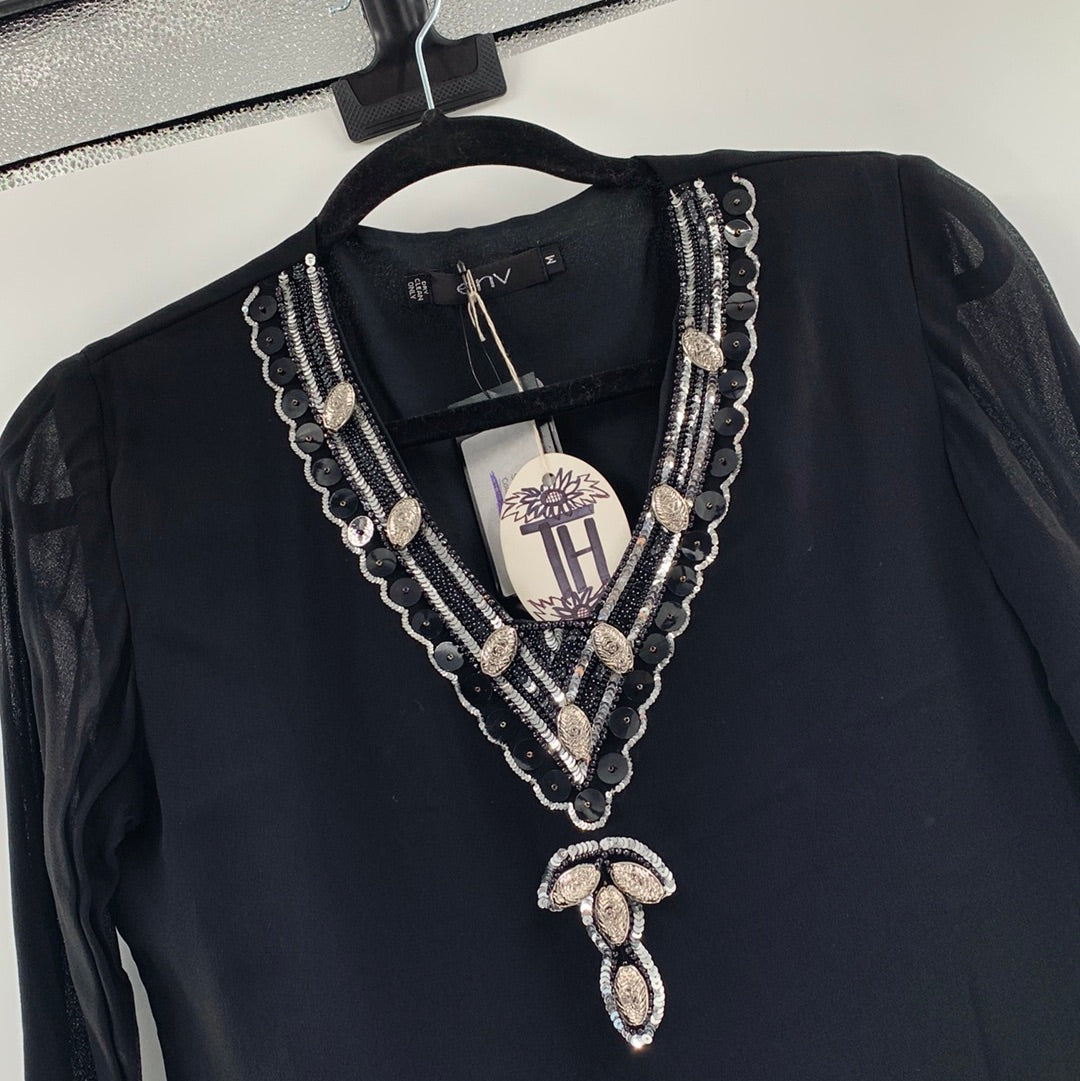 ENV black embellished tunic (M)
