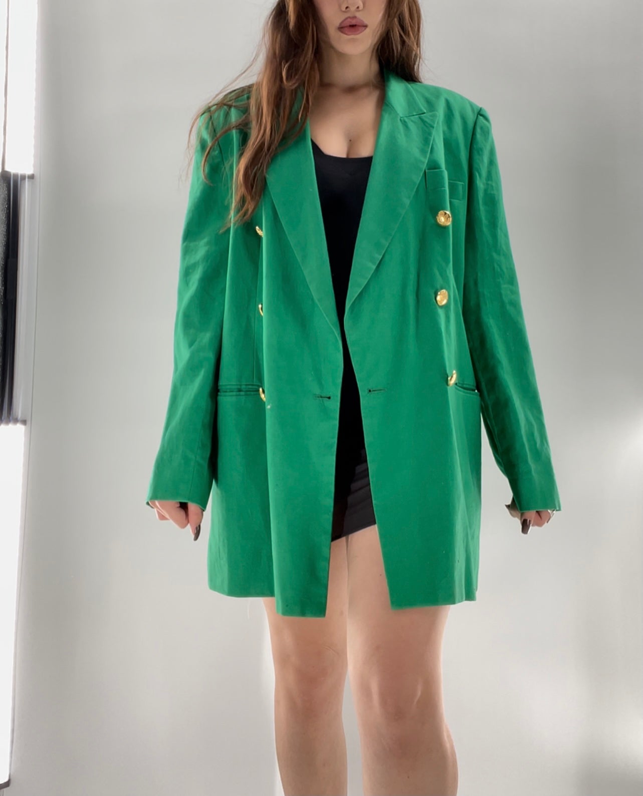 Vintage Classiques Kelly Green Linen Blazer (L)