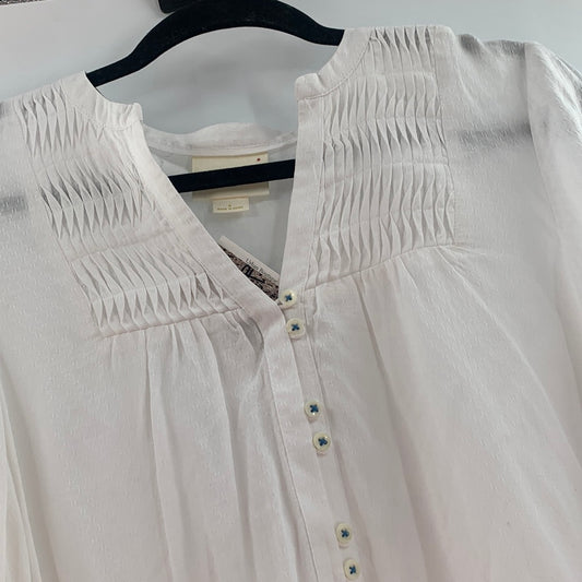 Maeve white Button Front blouse (0)