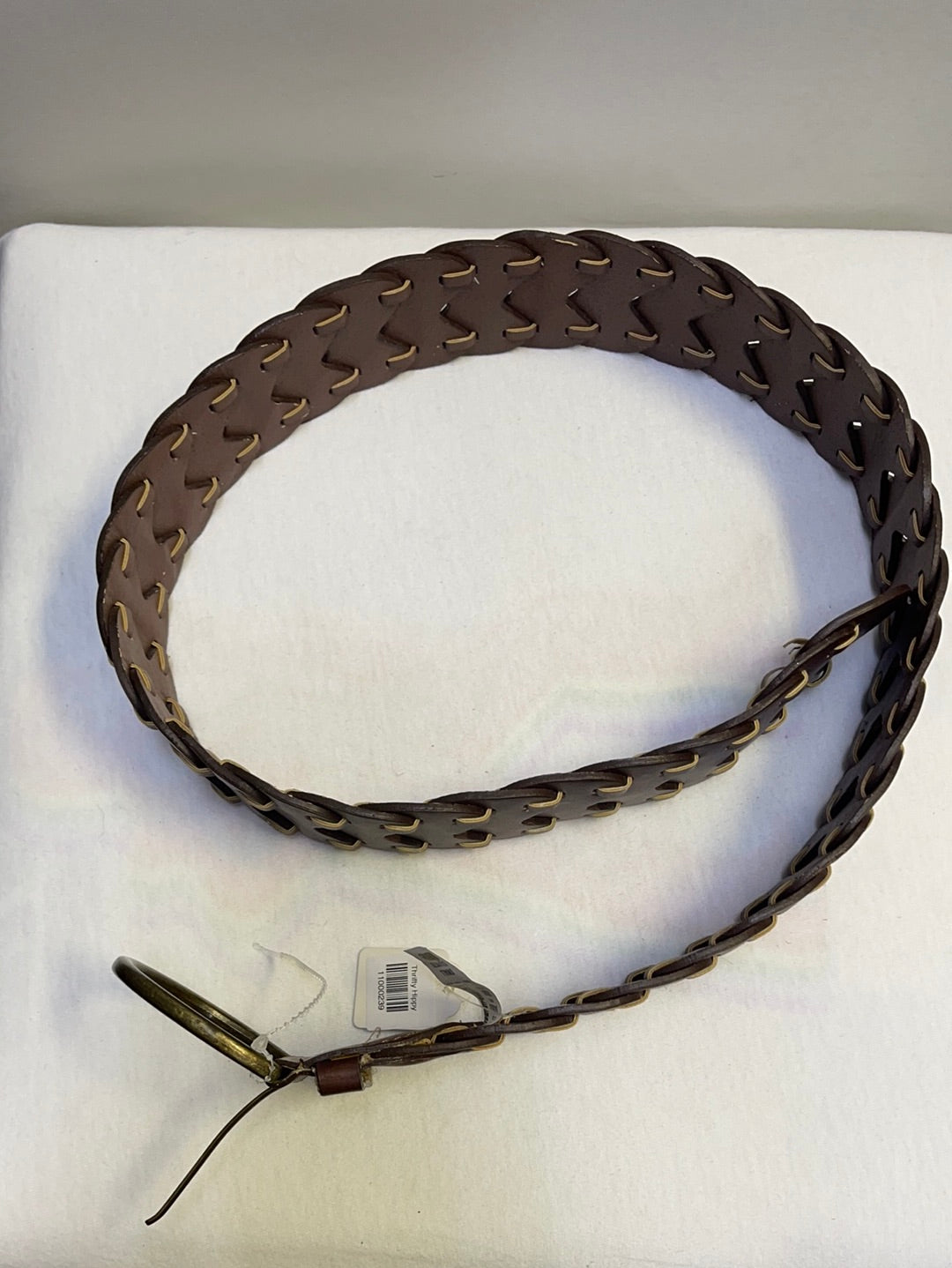 Brown Overlapping Gold Hoop Belt