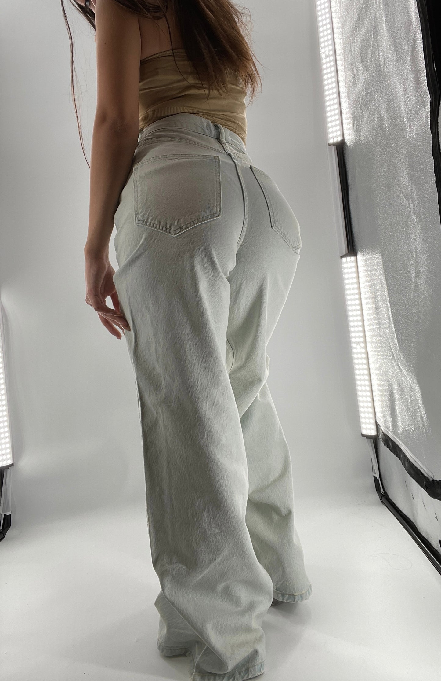 Free People Light Wash High Waist Wide Legs (27)