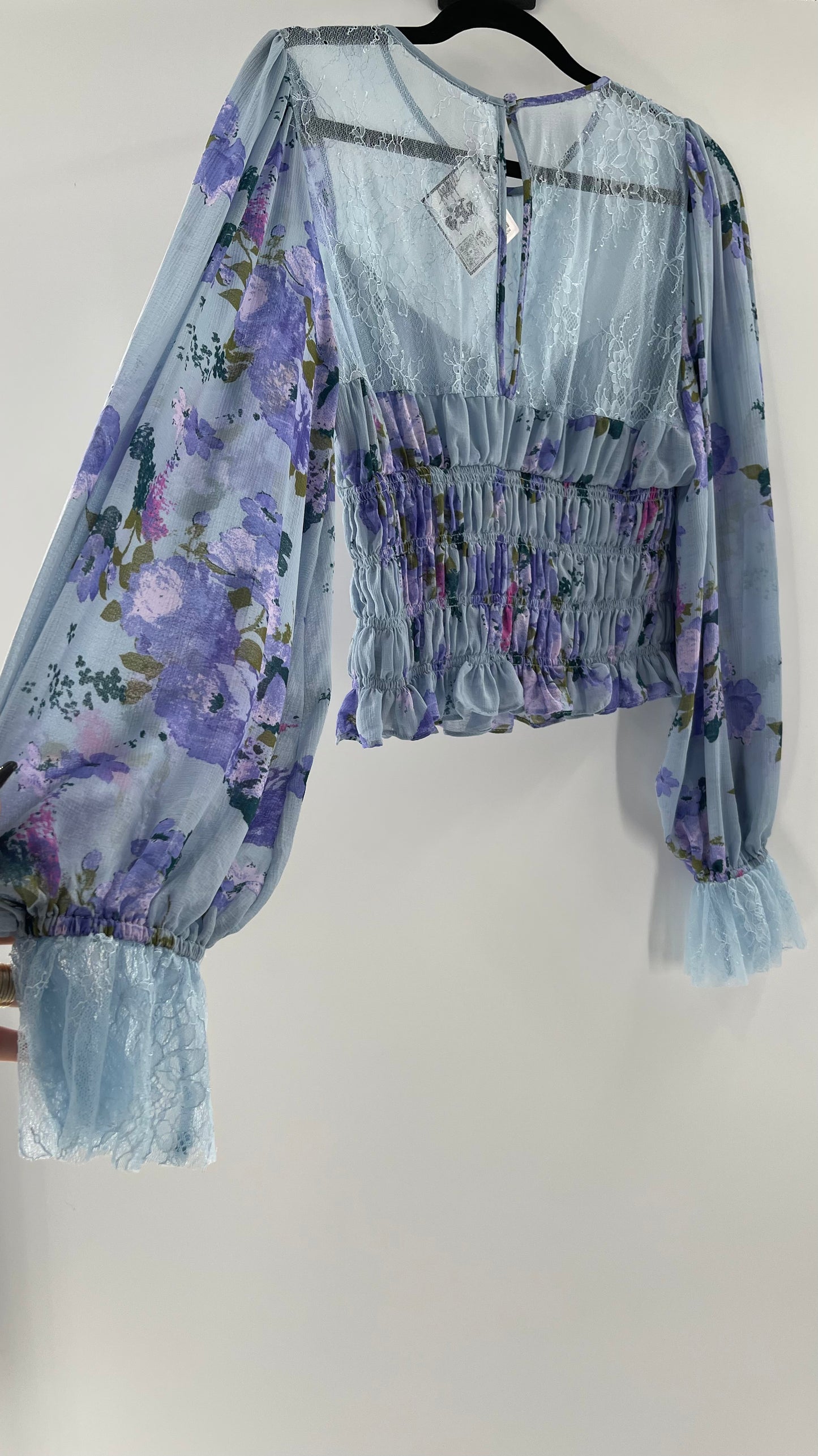 Free People Daphne Blouse Powder Blue (Large)