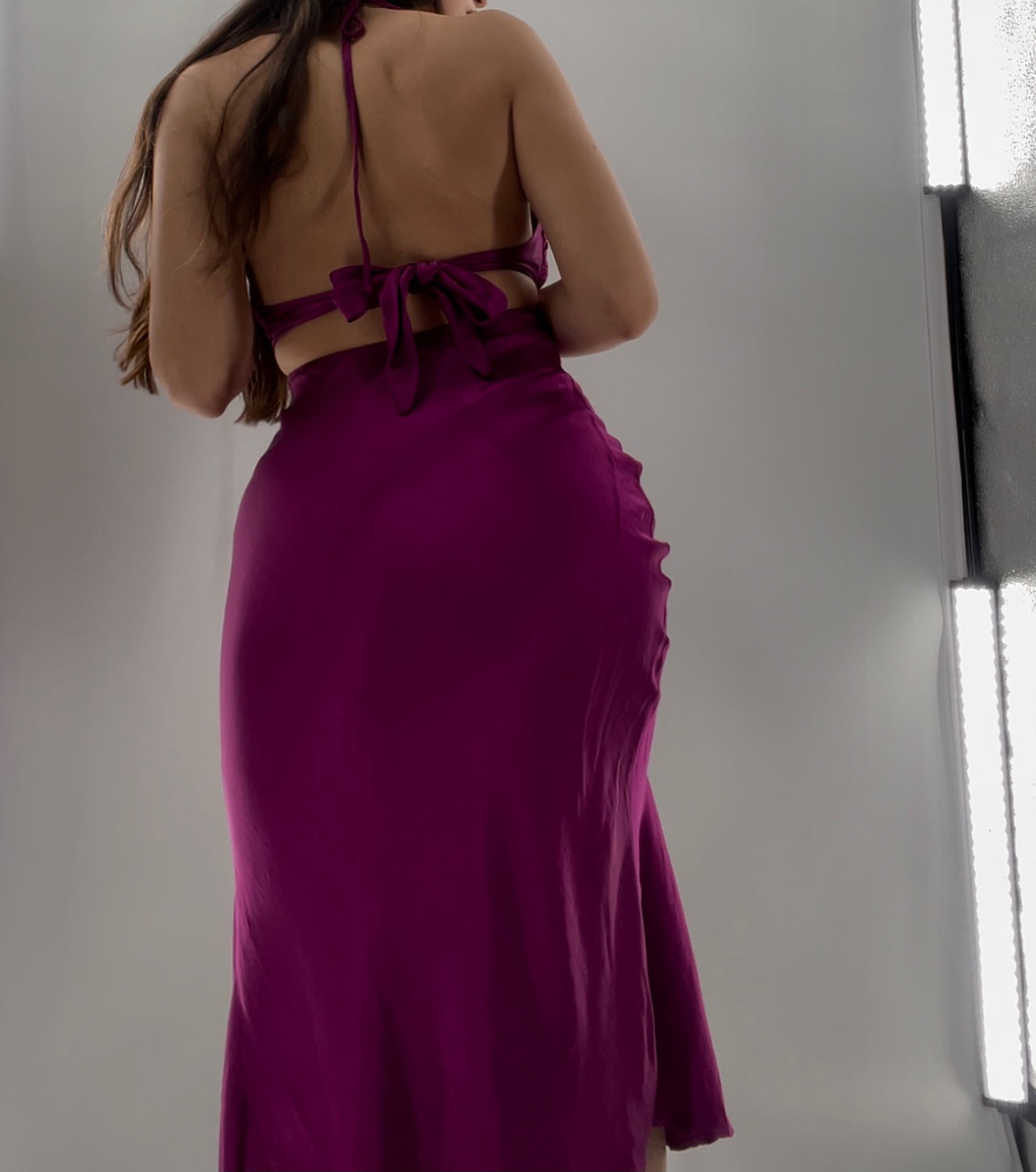 Rays for Days Silky Plum Toned MIDI (XS)
