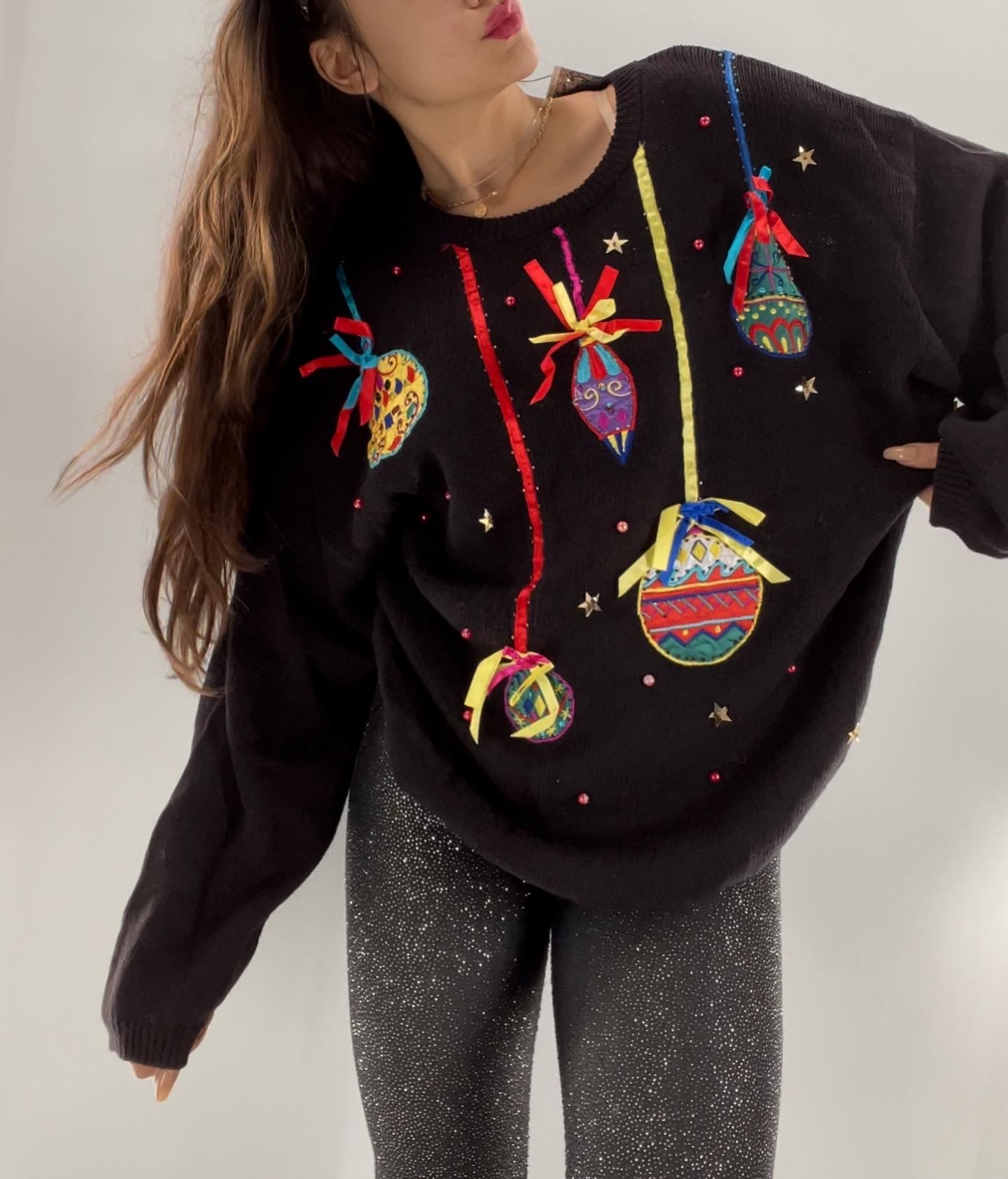Urban Outfitters Ornament Embellished Sweater (Large)