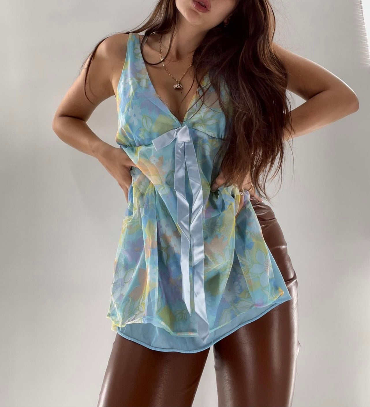 Vintage Baby Blue Babydoll Tank (S/M)