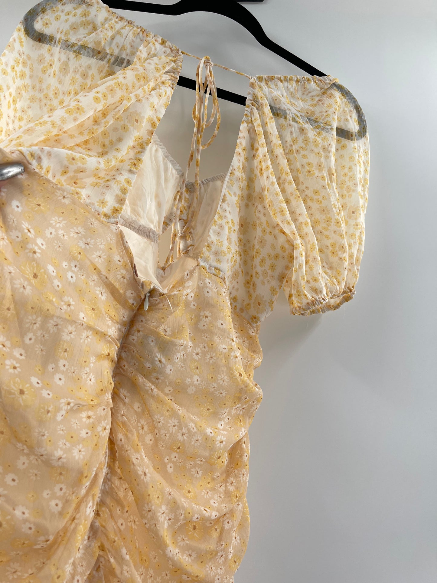 Free People Tessa Ruched Daisy Dress (Large)