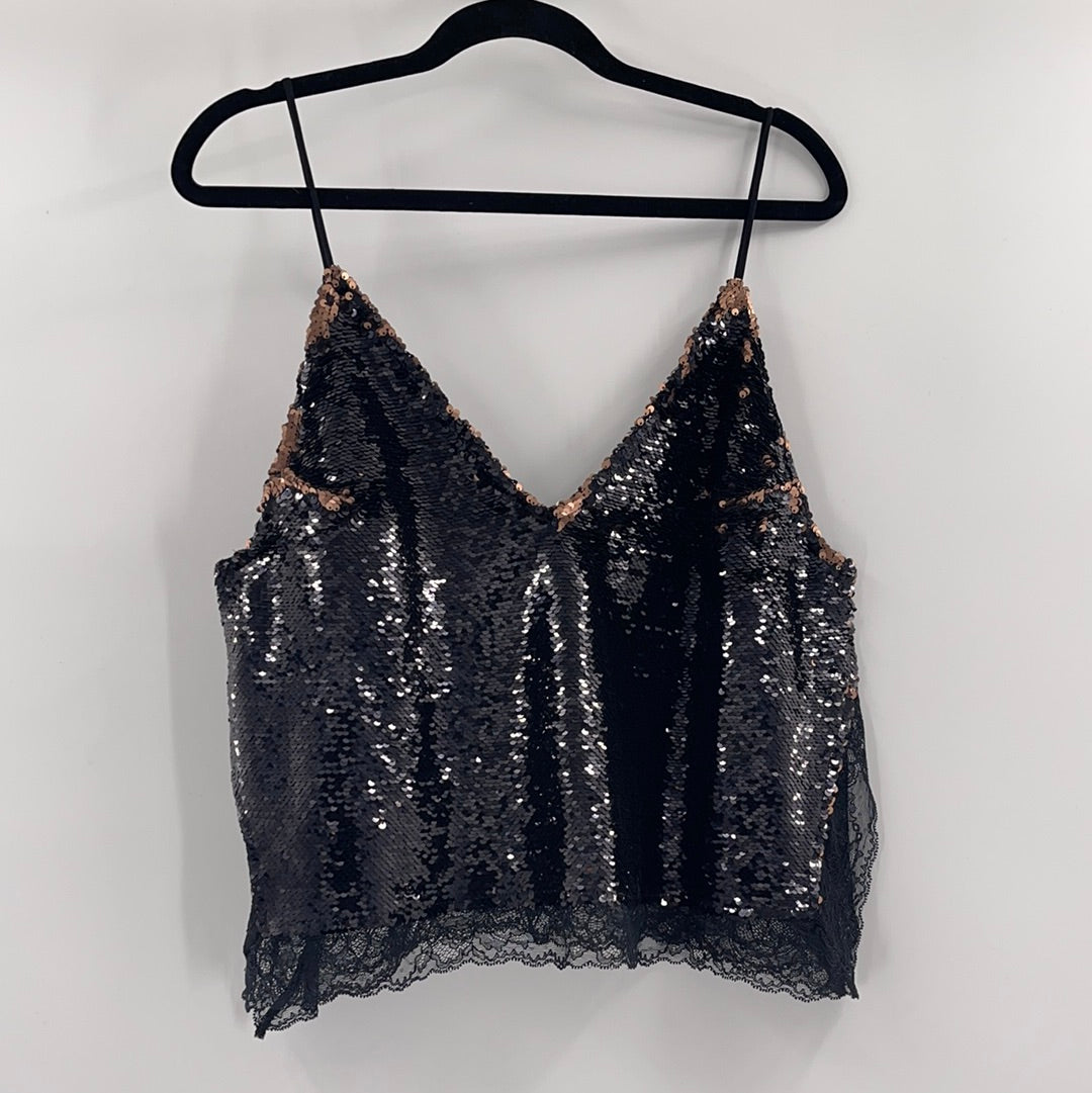 Intimately Free People Black Sequin Tank (S)