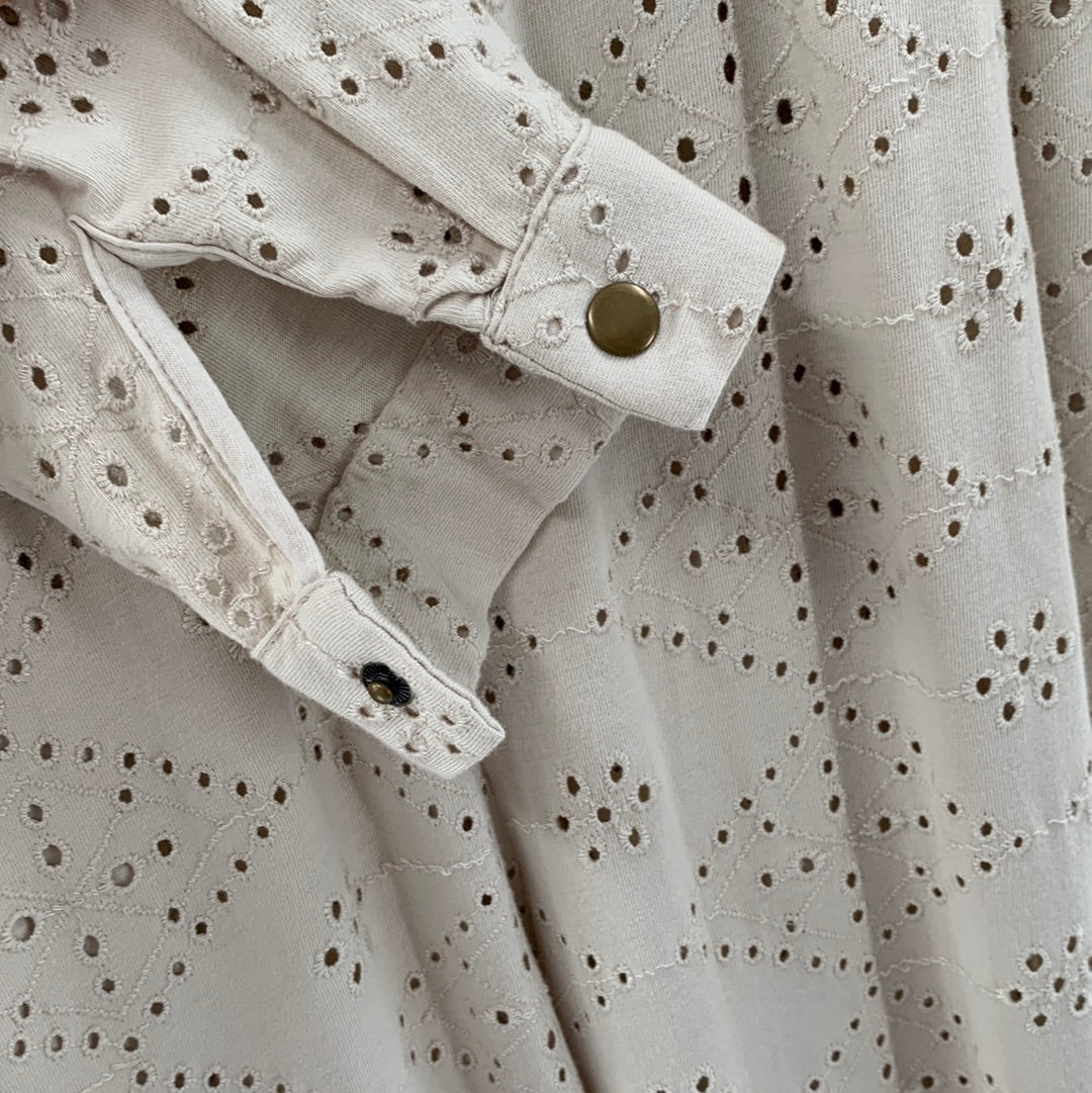 Free People Beige Eyelet Boiler Suit (S)