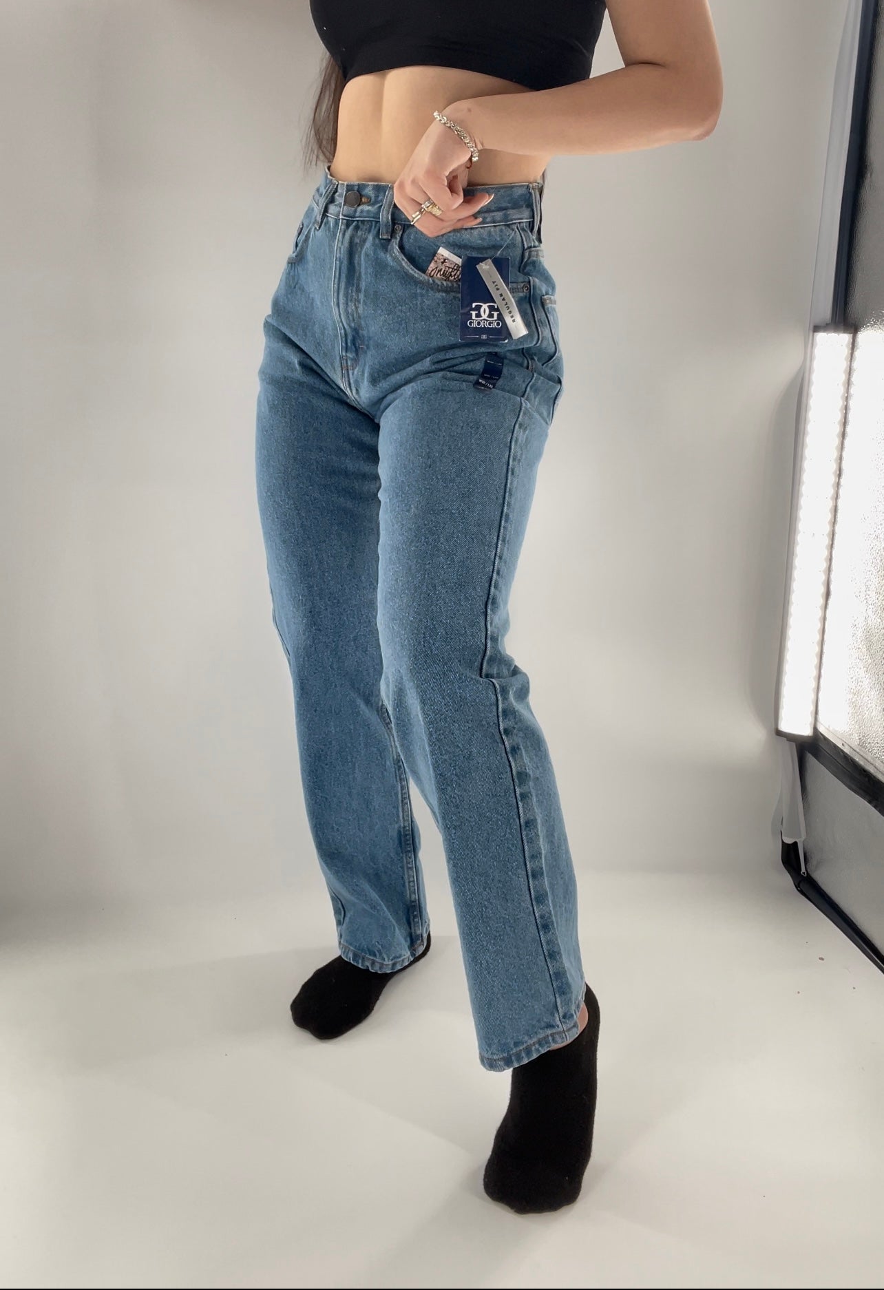 Deadstock Vintage Giorgio Light Wash Denim Straight Leg Jeans Size 30/30