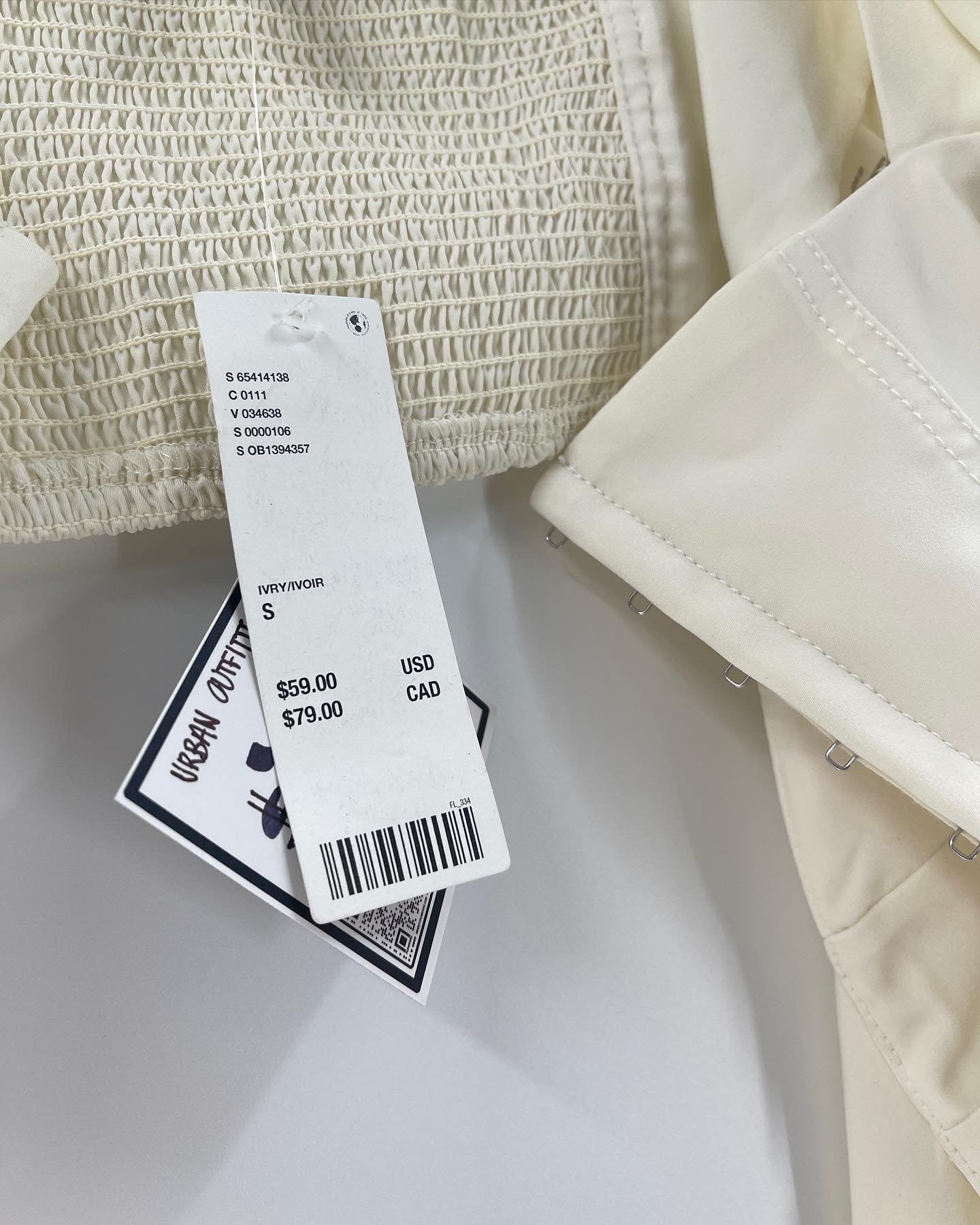 Urban Outfitters White Corset Balloon Sleeve (Small)
