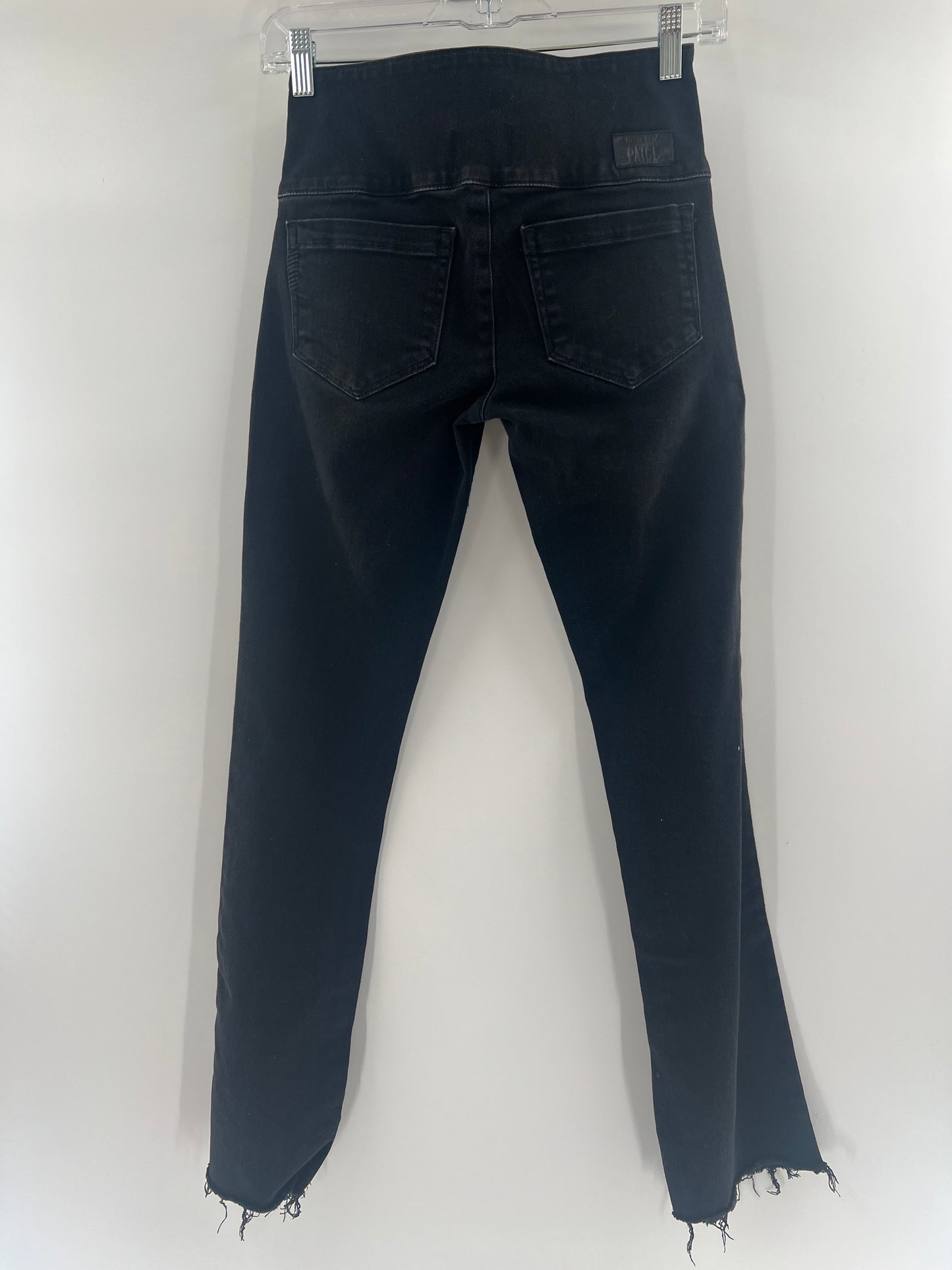 Paige Anthropologie Black Encrusted Zipper Jeans (Size 24)