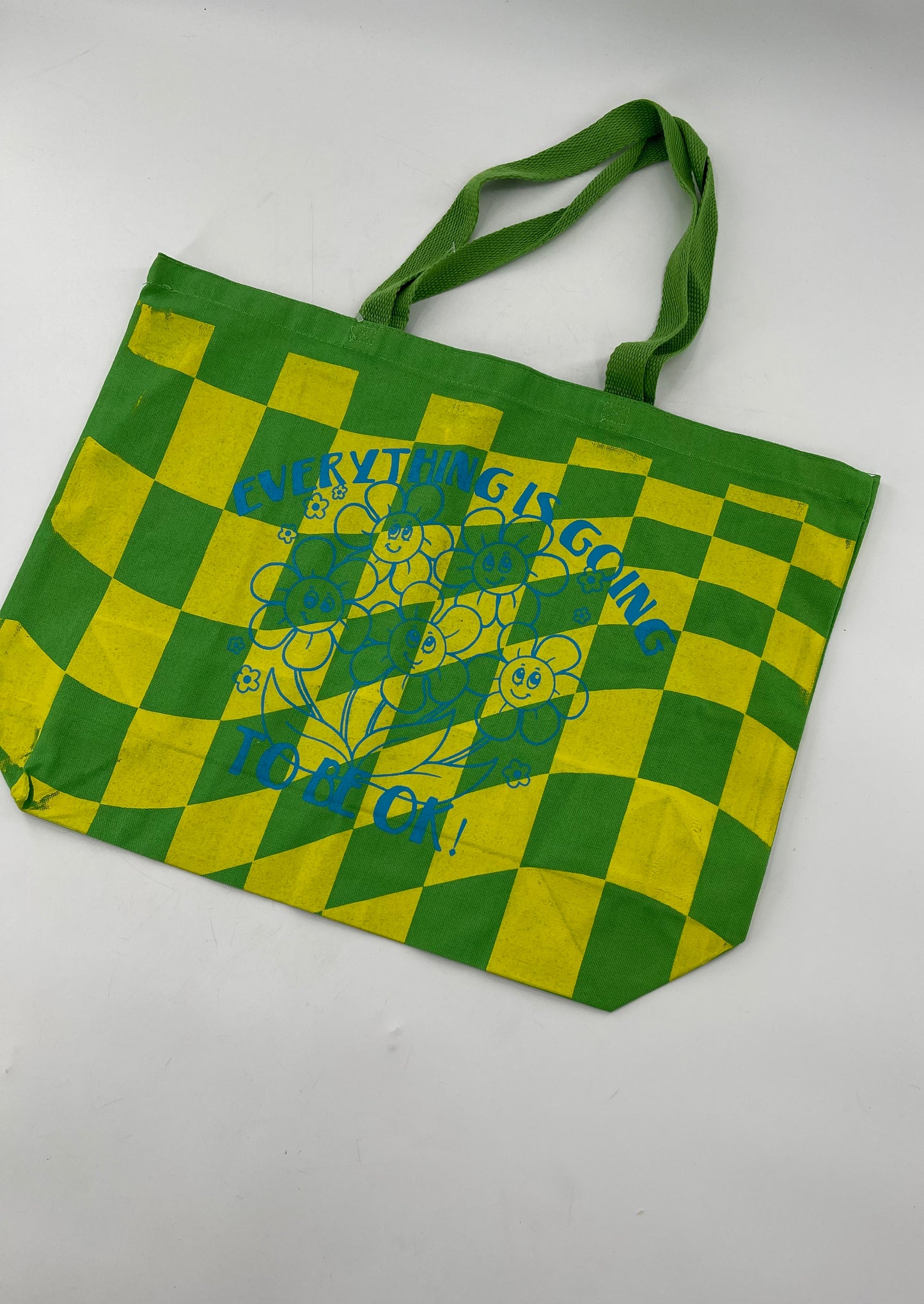Desert Dreamer Urban Outfitters Checkered Green Canvas Tote