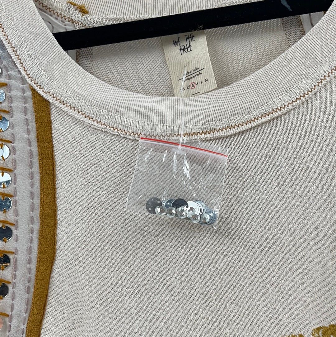 Free People Cotton Embellished Jersey