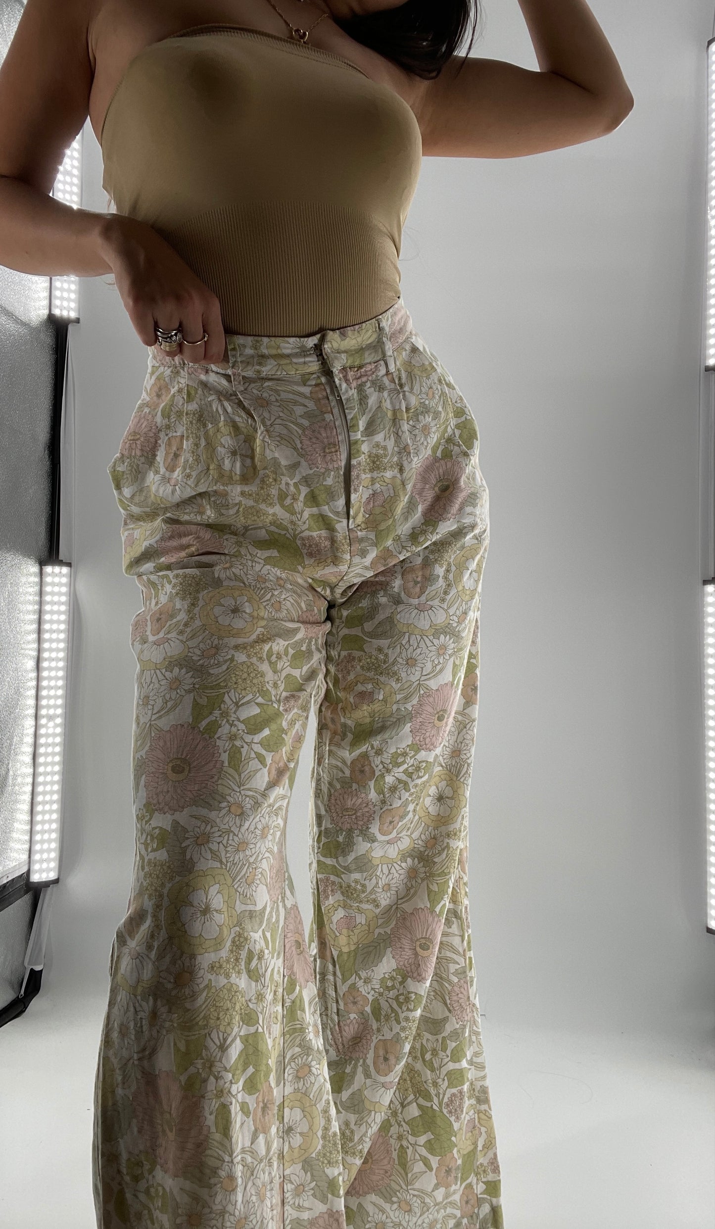 Charlie Holiday Muted Pastels Floral Wide Leg Trouser (6)