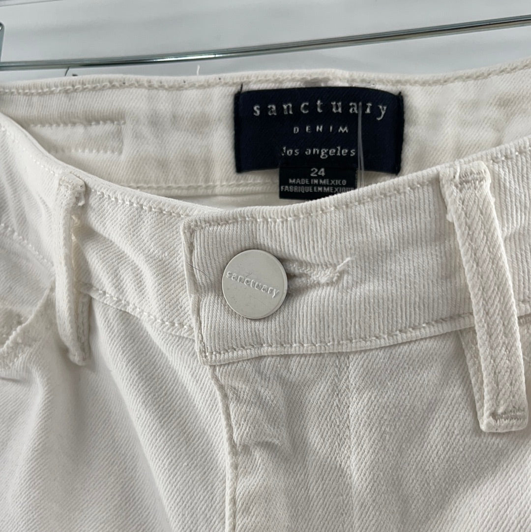 Sanctuary White Denim Biker Short