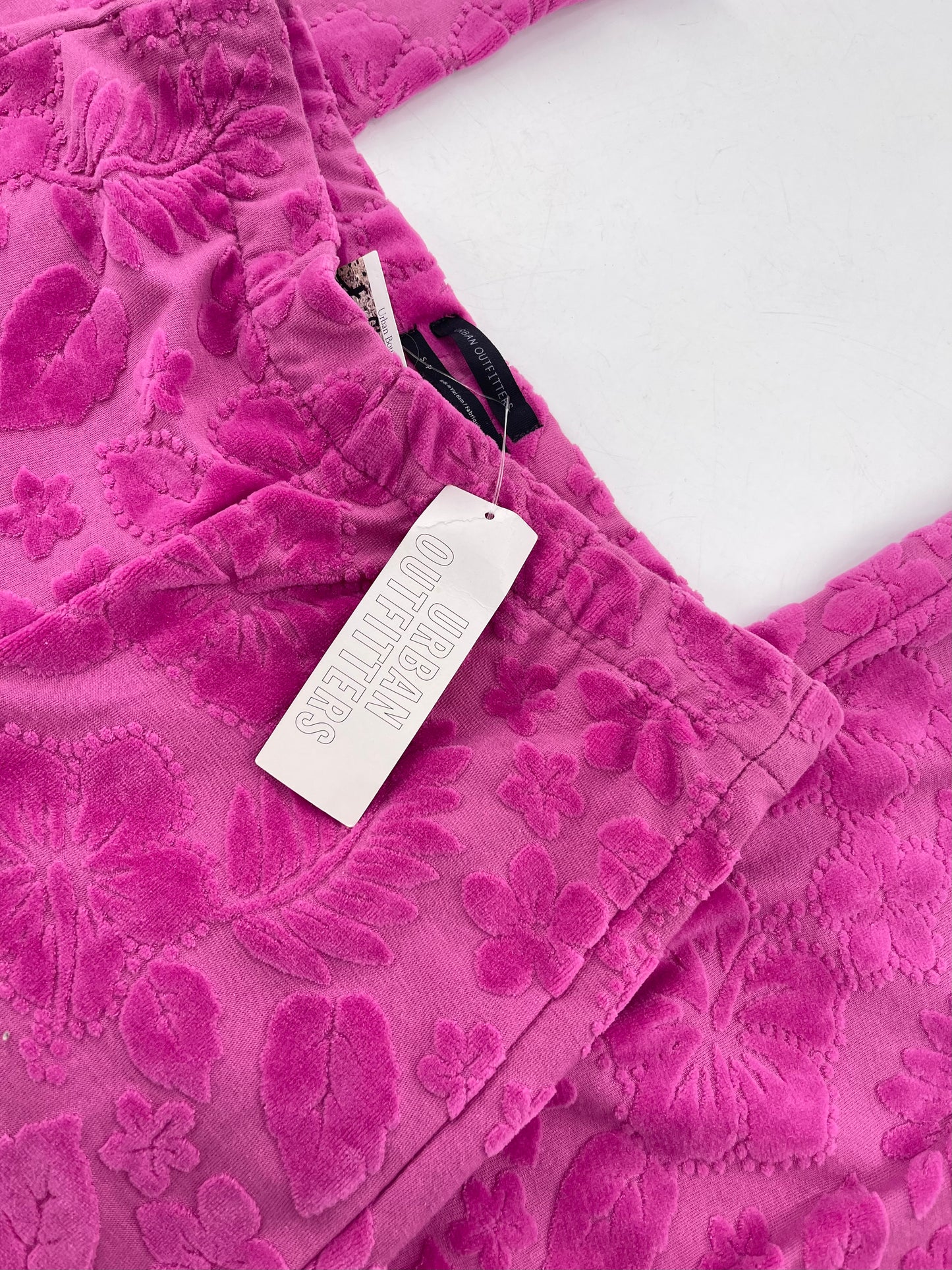 Urban Outfitters Purple/Pink Raised Chenille Floral Flares (Small)