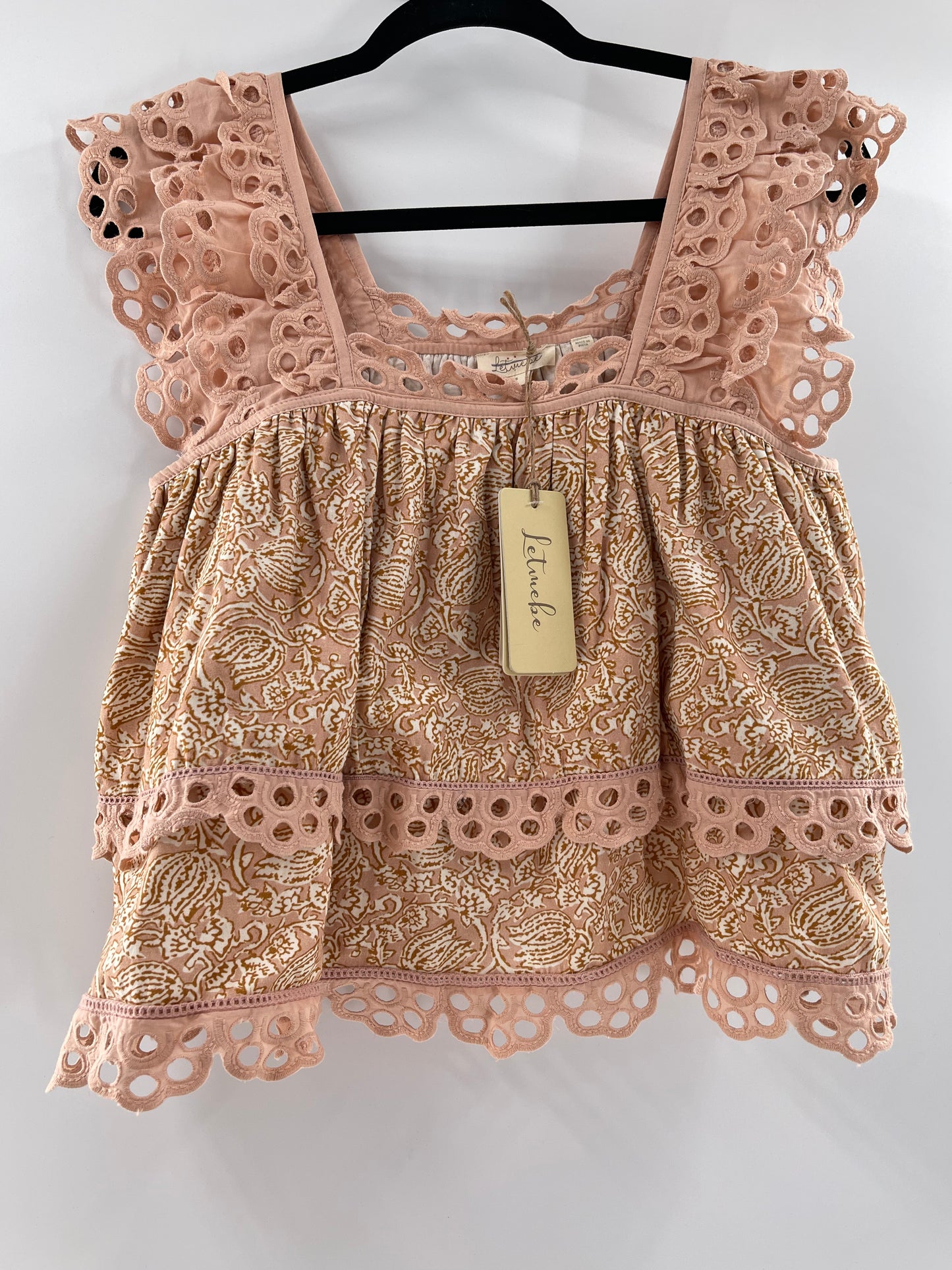 Anthropologie Let me Be Delicate Ruffle Sleeve Tank (Small)