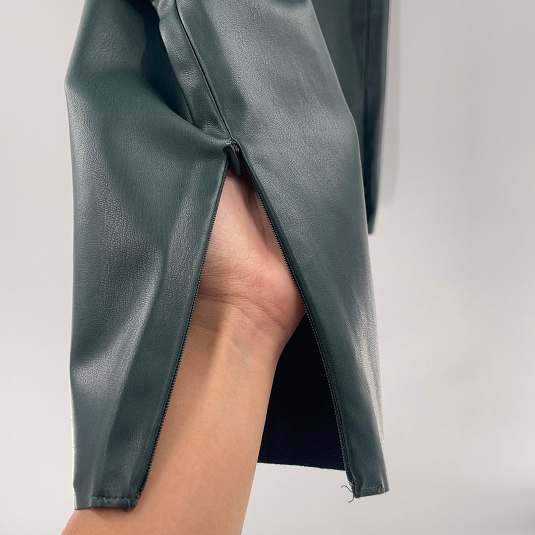 Zara Emerald Green Faux Leather Trouser