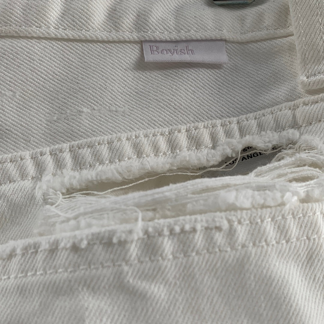 Free People - Boyish - White Distressed Denim (Size 28)