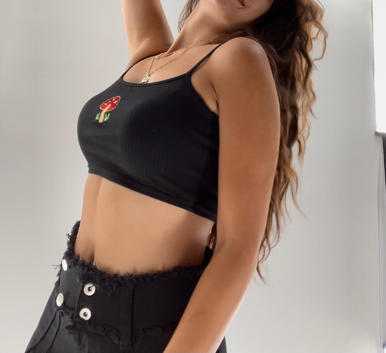 Cropped Ribbed Mushroom Tank (XS)