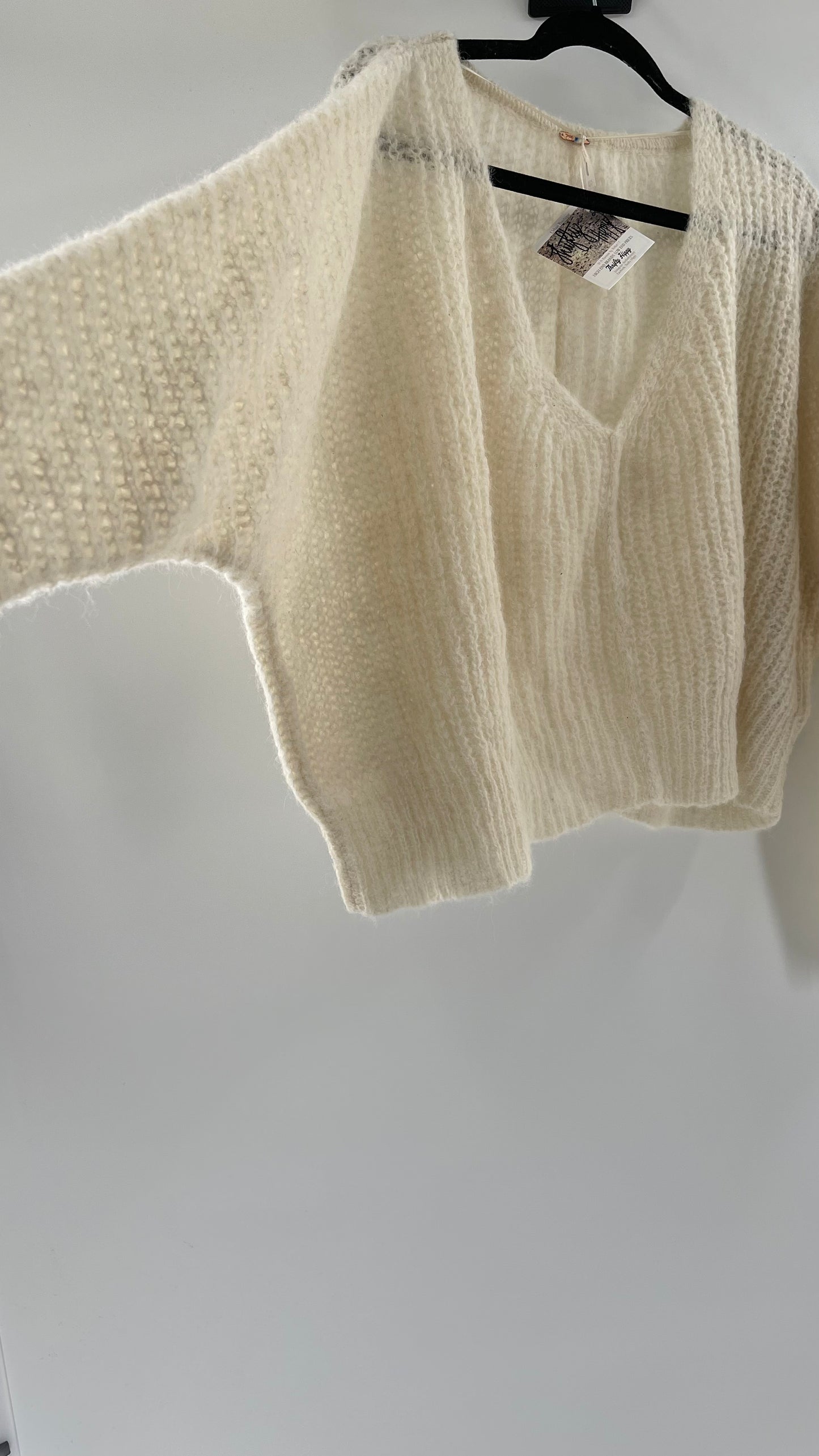 Free People White 89% Alpaca Sweater (XS)