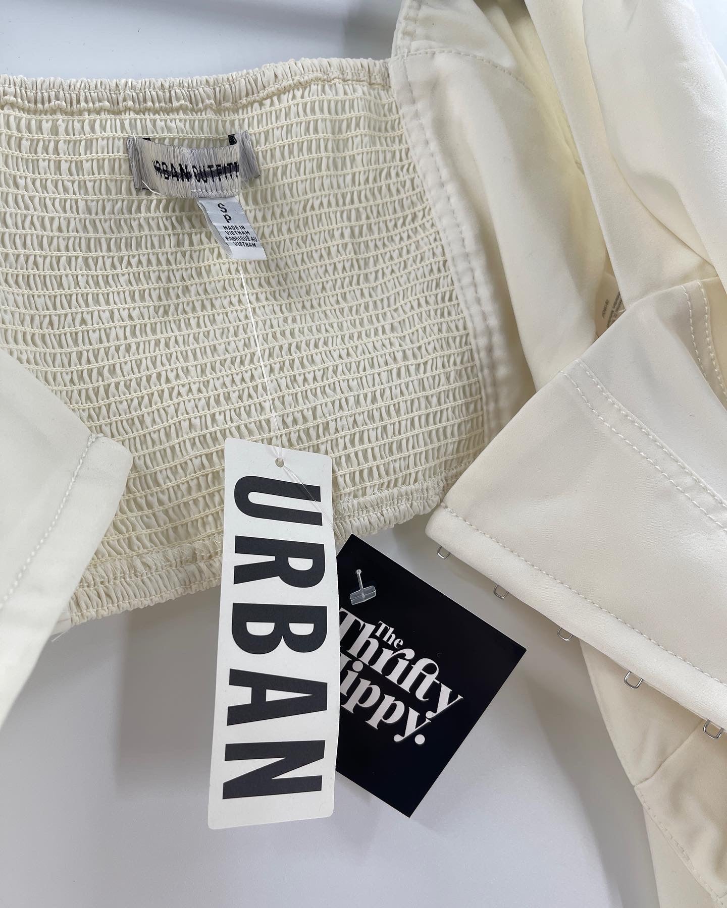 Urban Outfitters White Corset Balloon Sleeve (Small)