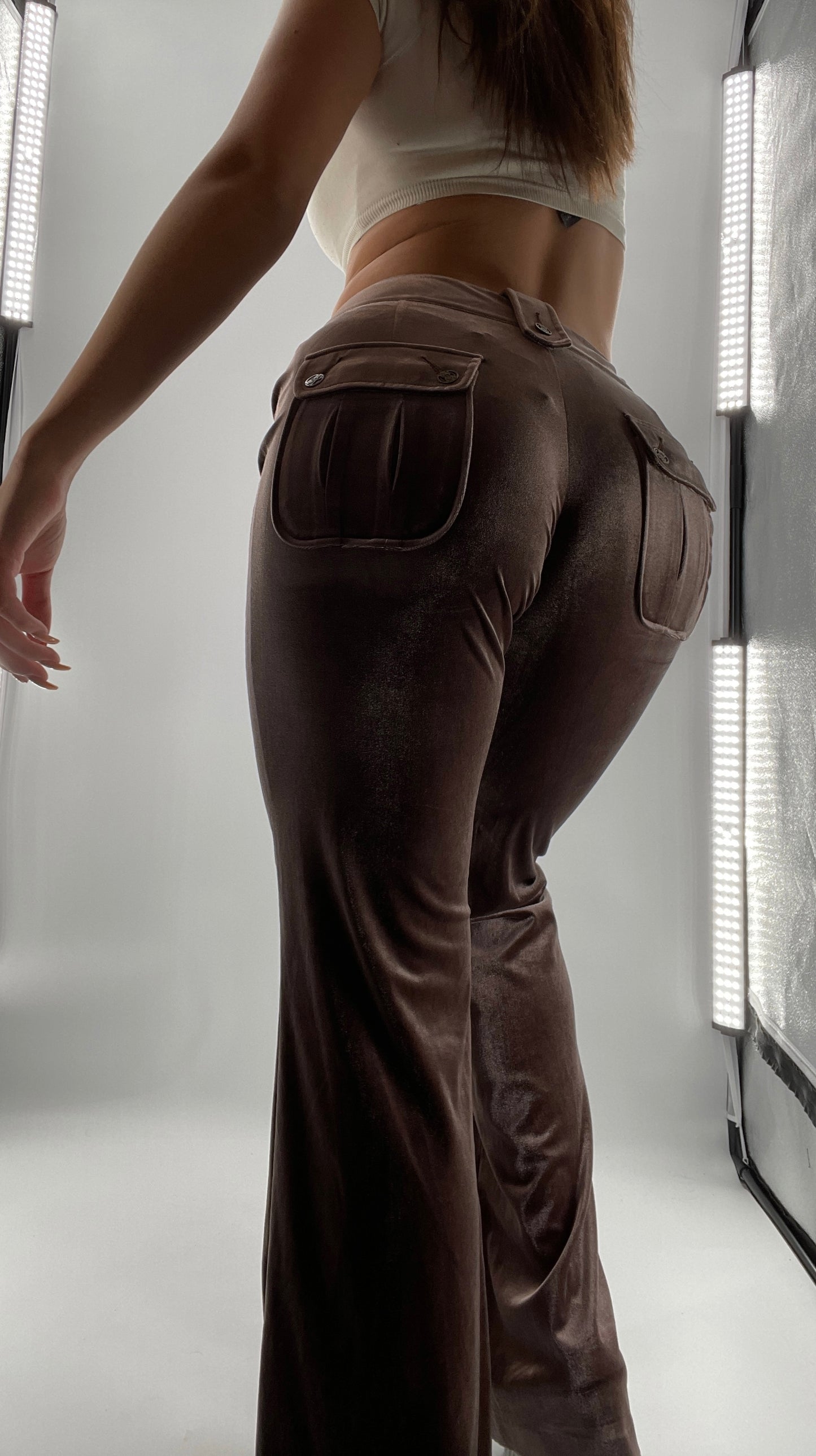 Vintage Tracy Porter Velour Yoga Pants/ Kick Flares (26)