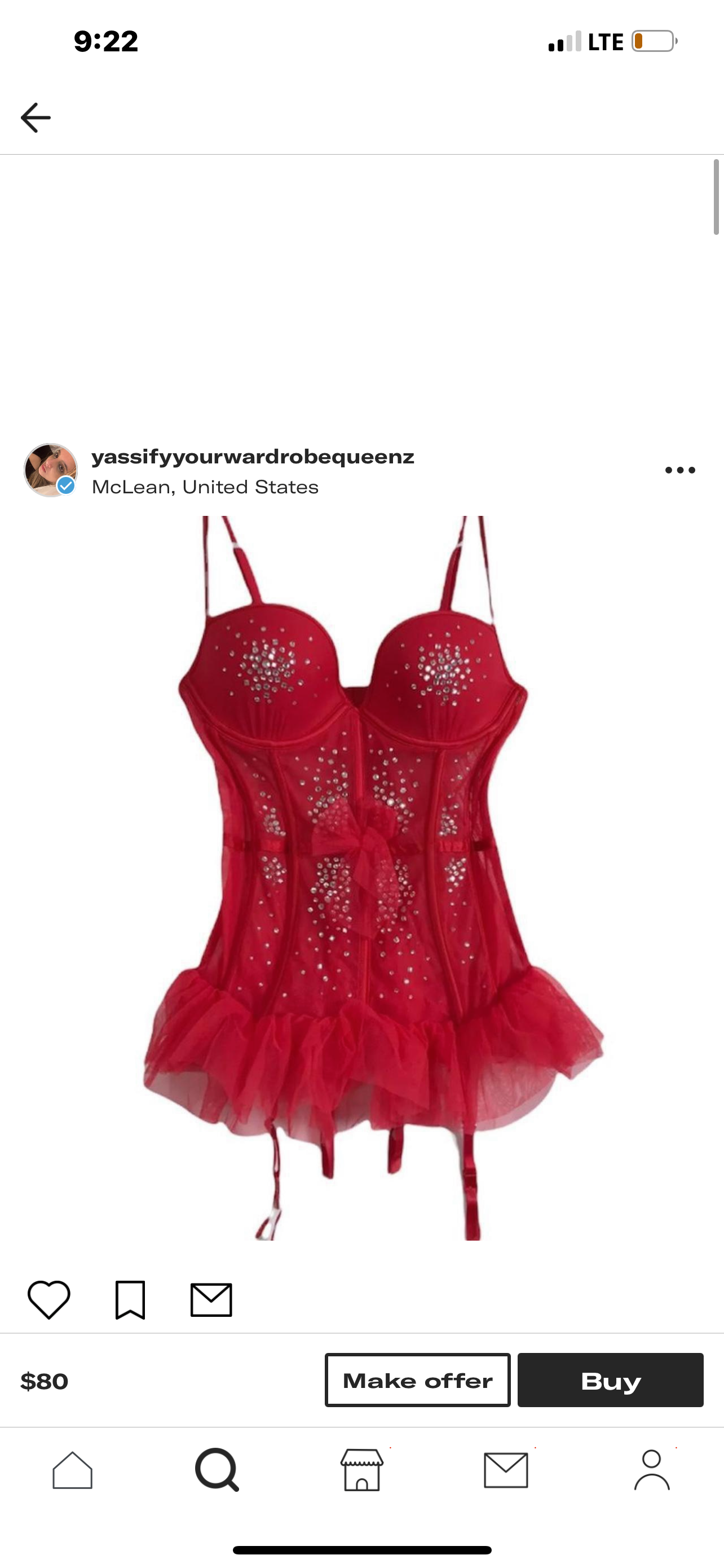 Vintage Victoria’s Secret Red Mesh/Lace/Tule Corset (34C)