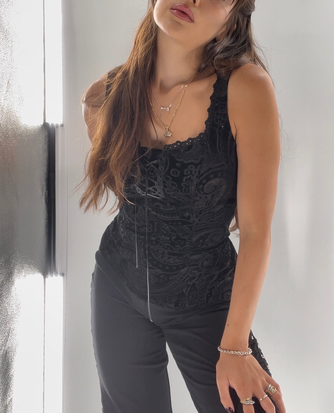 Vintage Arianne Velvet Paisley Tank (M)