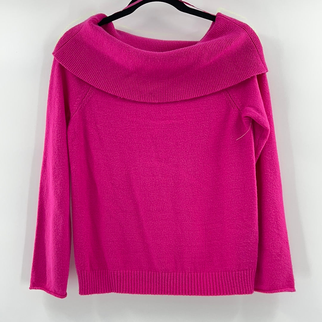 Anthropologie Hot Pink Turtle Neck Sweater (Size Small)