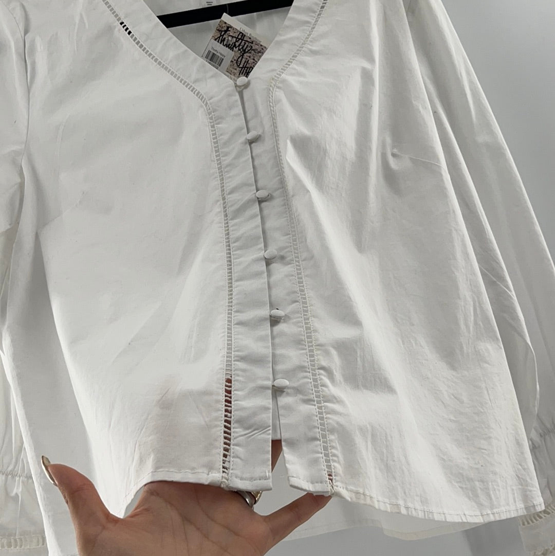 ISLA MAUDE White Cotton Button Up (LP)