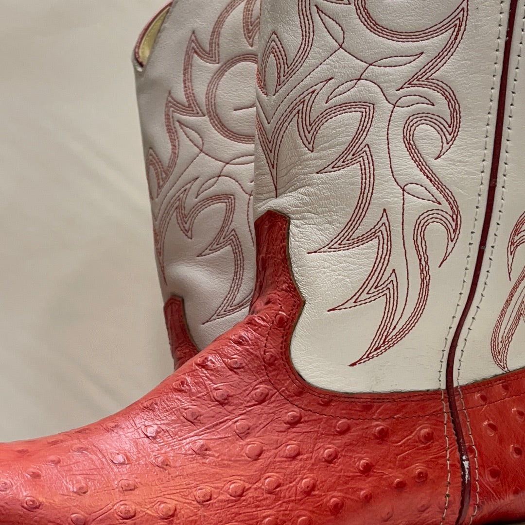 Durango Leather Boots Full Quill Ostrich Boots Vintage